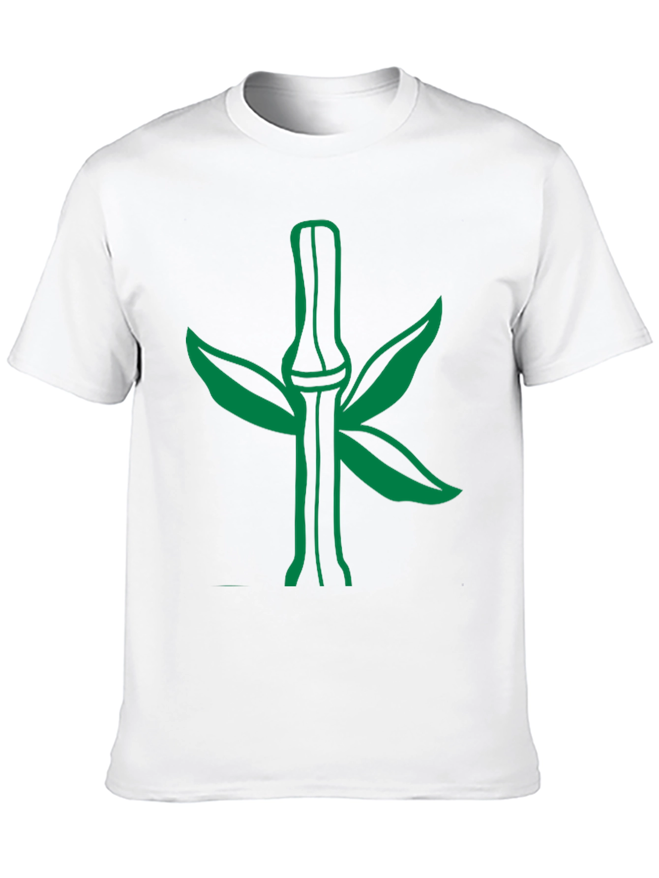 Black Green Bamboo Graphic Tee - Stylish Nature Design view 10