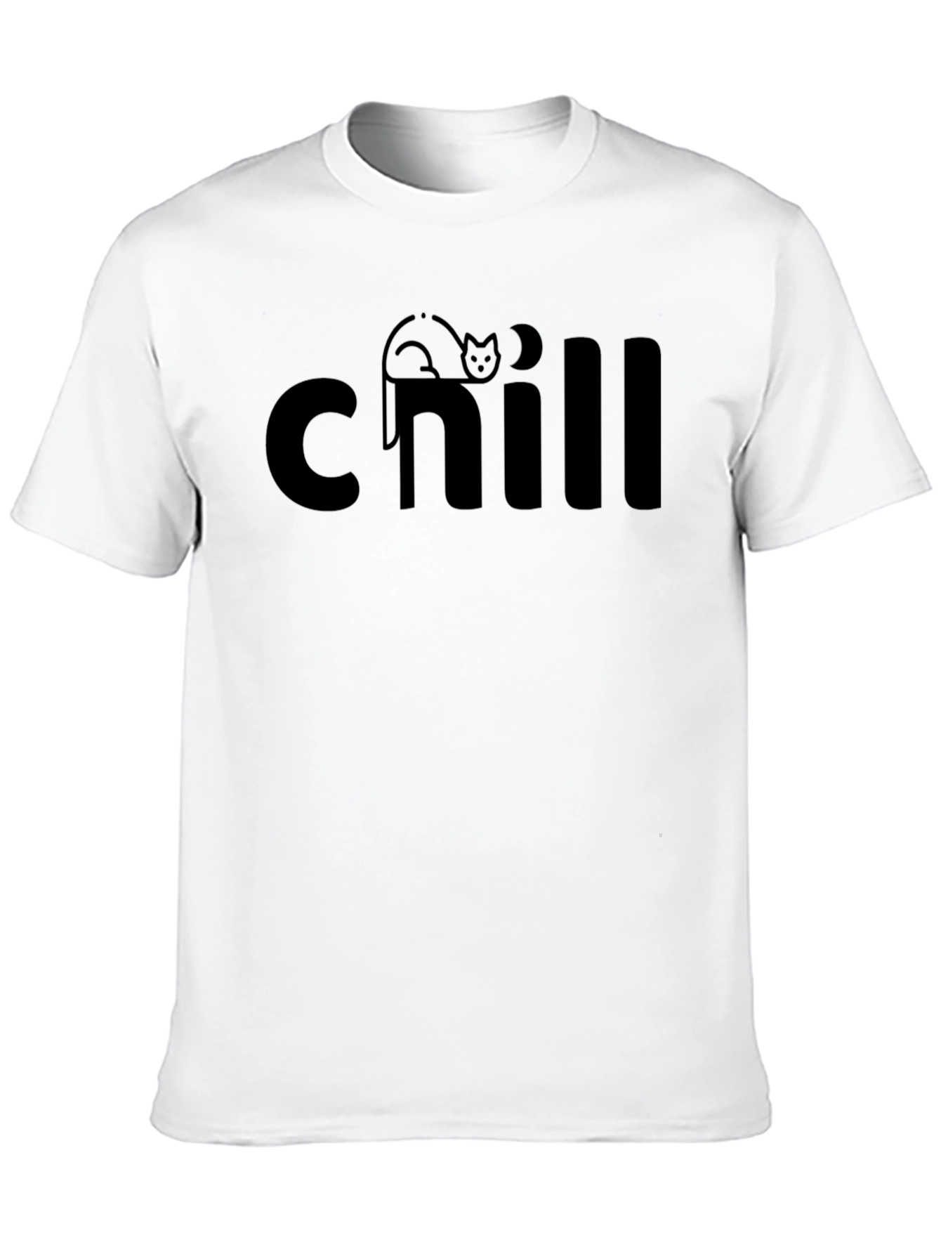 Black Chill Cat Graphic Tee - Relaxed Comfort view 10