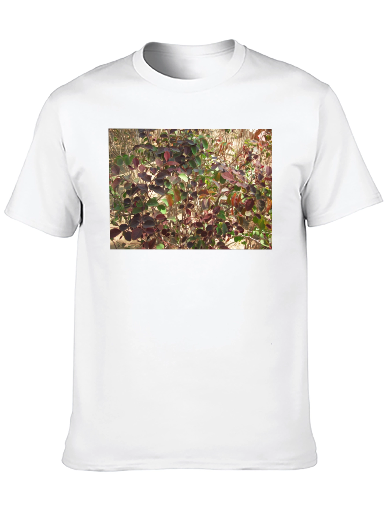 Black Nature Leaves Print Black T-Shirt view 10