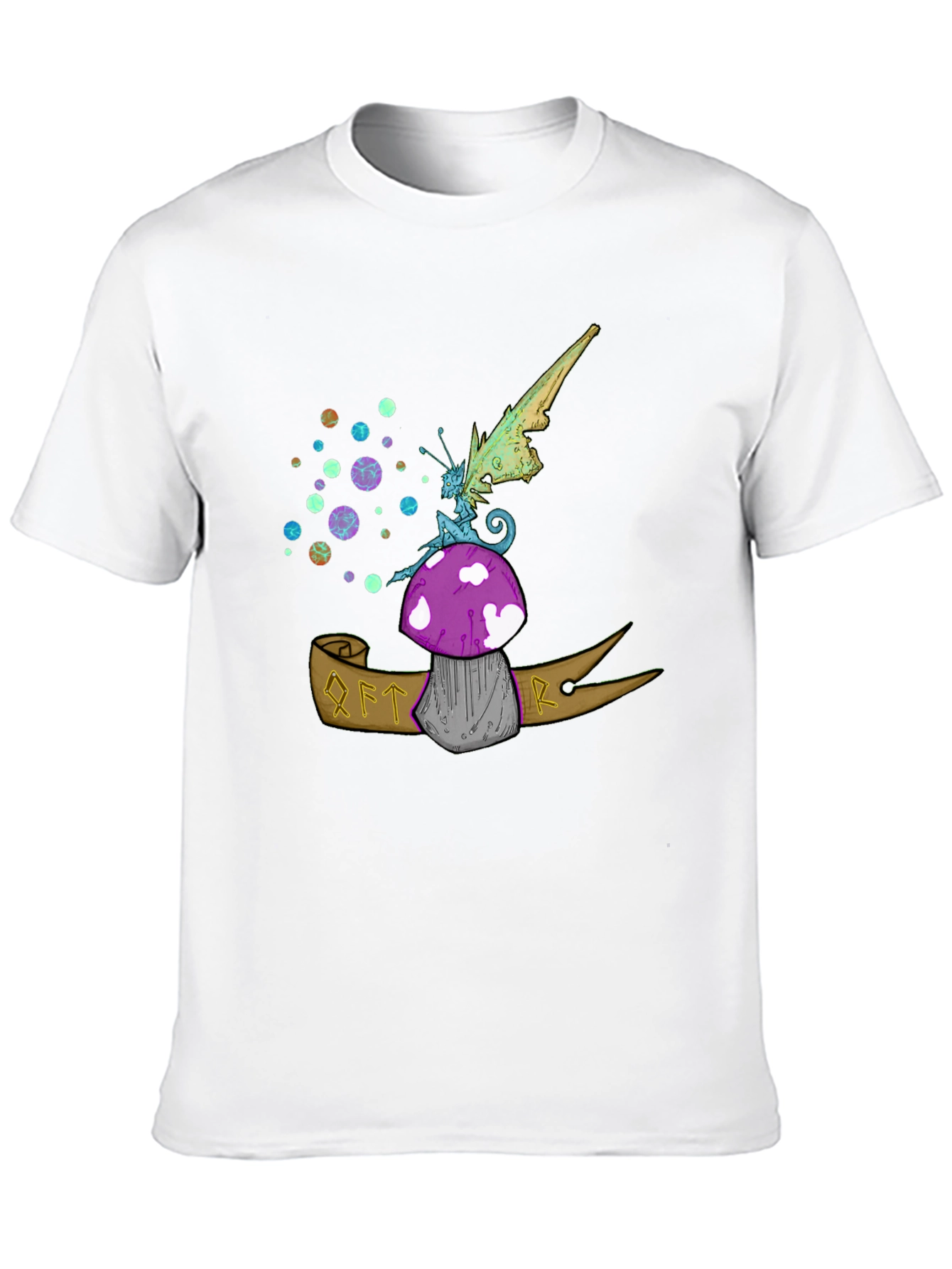 Black Whimsical Fairy Mushroom Graphic Tee - Black view 10