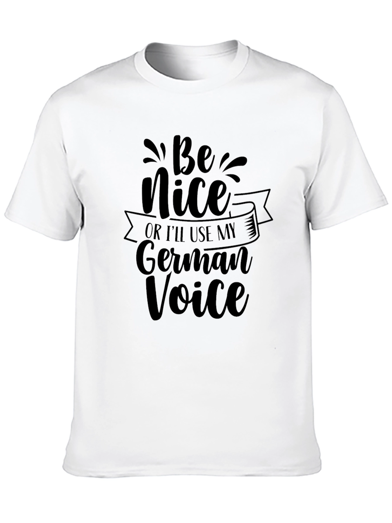 Black Funny German Voice Graphic Tee - Black view 10