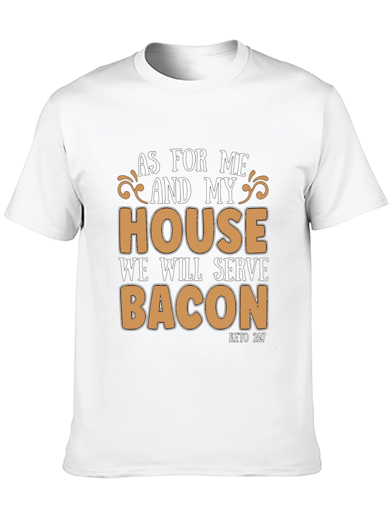 Black As for Me and My House, We Will Serve Bacon T-Shirt view 10