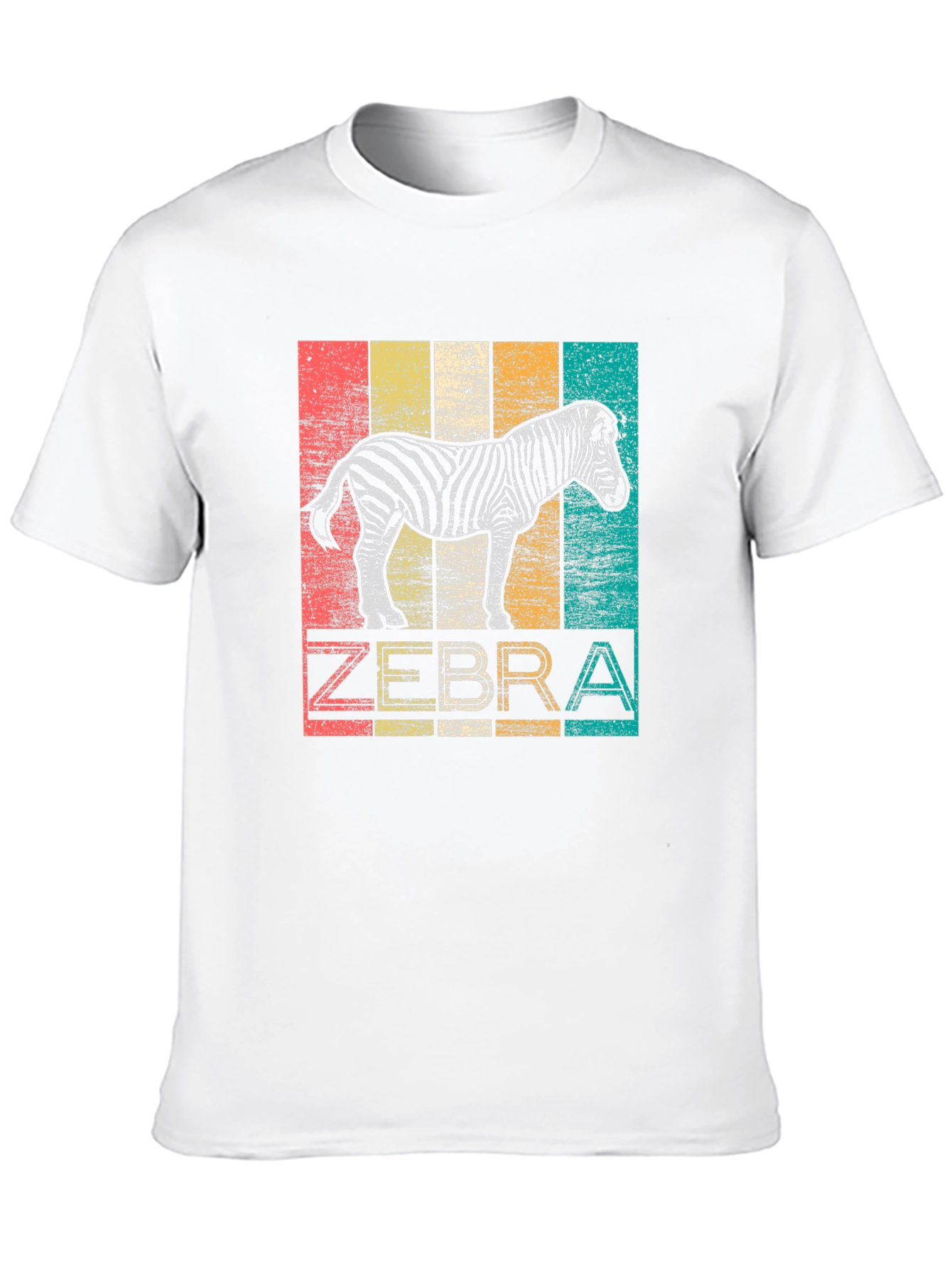 Black Retro Zebra T-Shirt - Vintage Animal Tee view 10