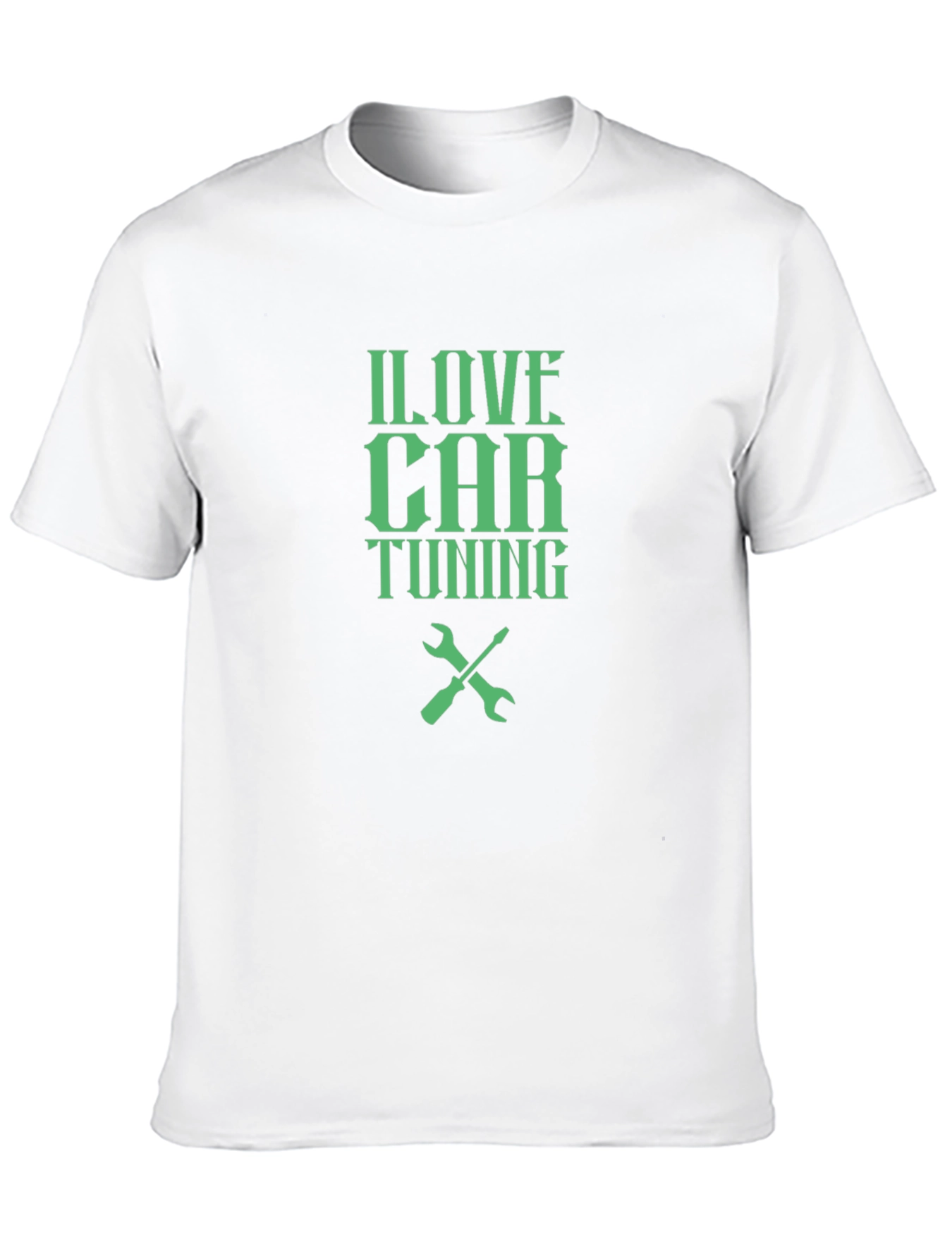 Black I Love Car Tuning T-Shirt - Black Crew Neck view 10
