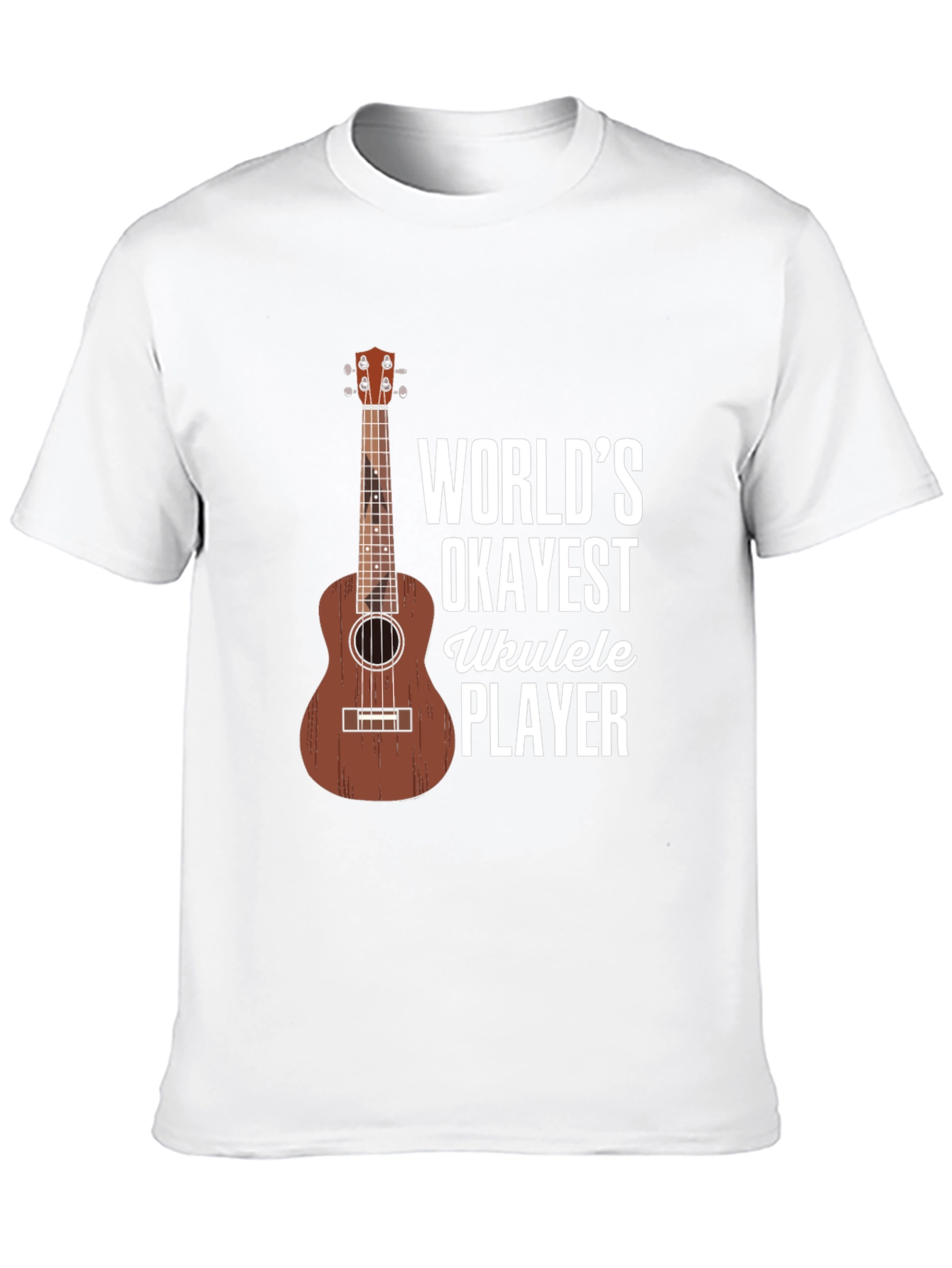 Black World's Okayest Ukulele Player Graphic T-Shirt view 10