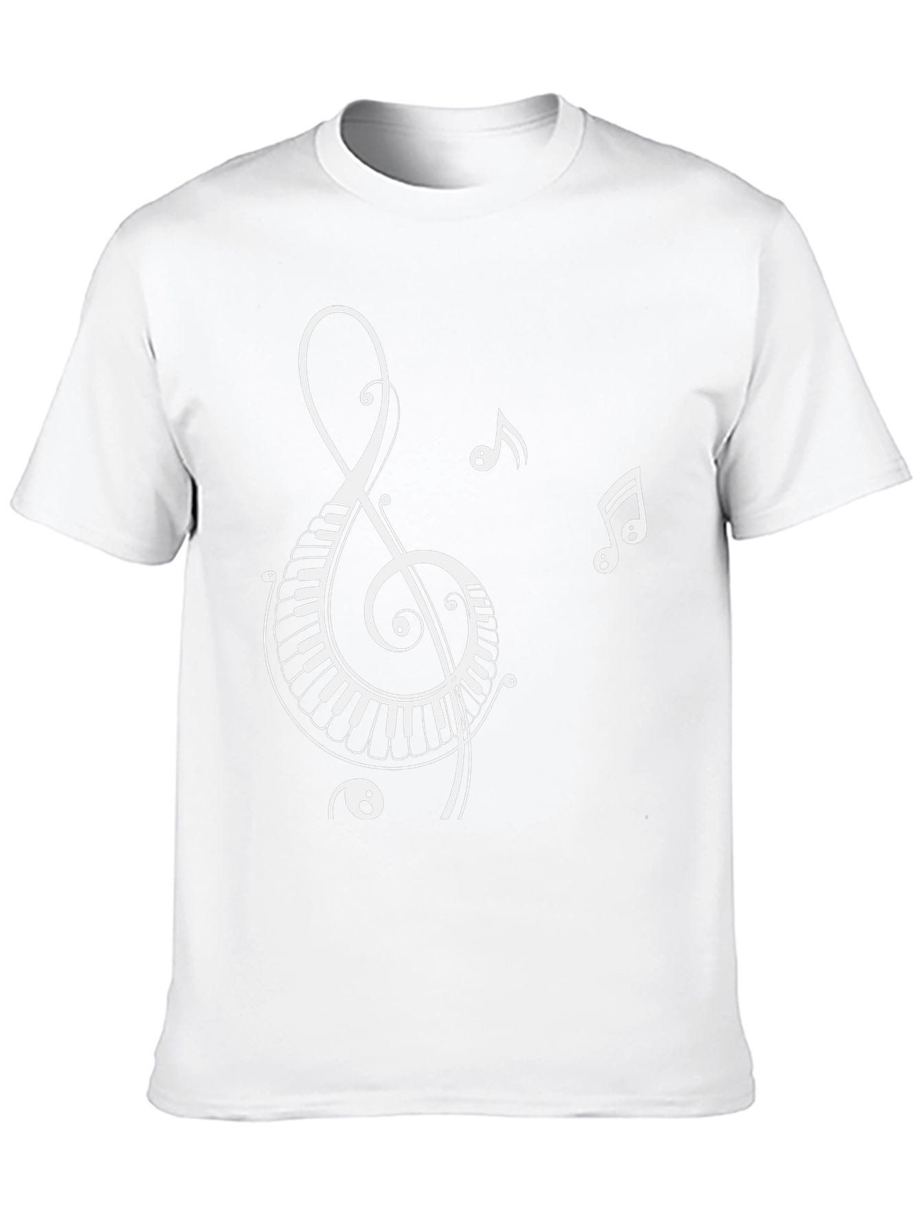 Black Musical Note Piano Key T-Shirt - Black view 10