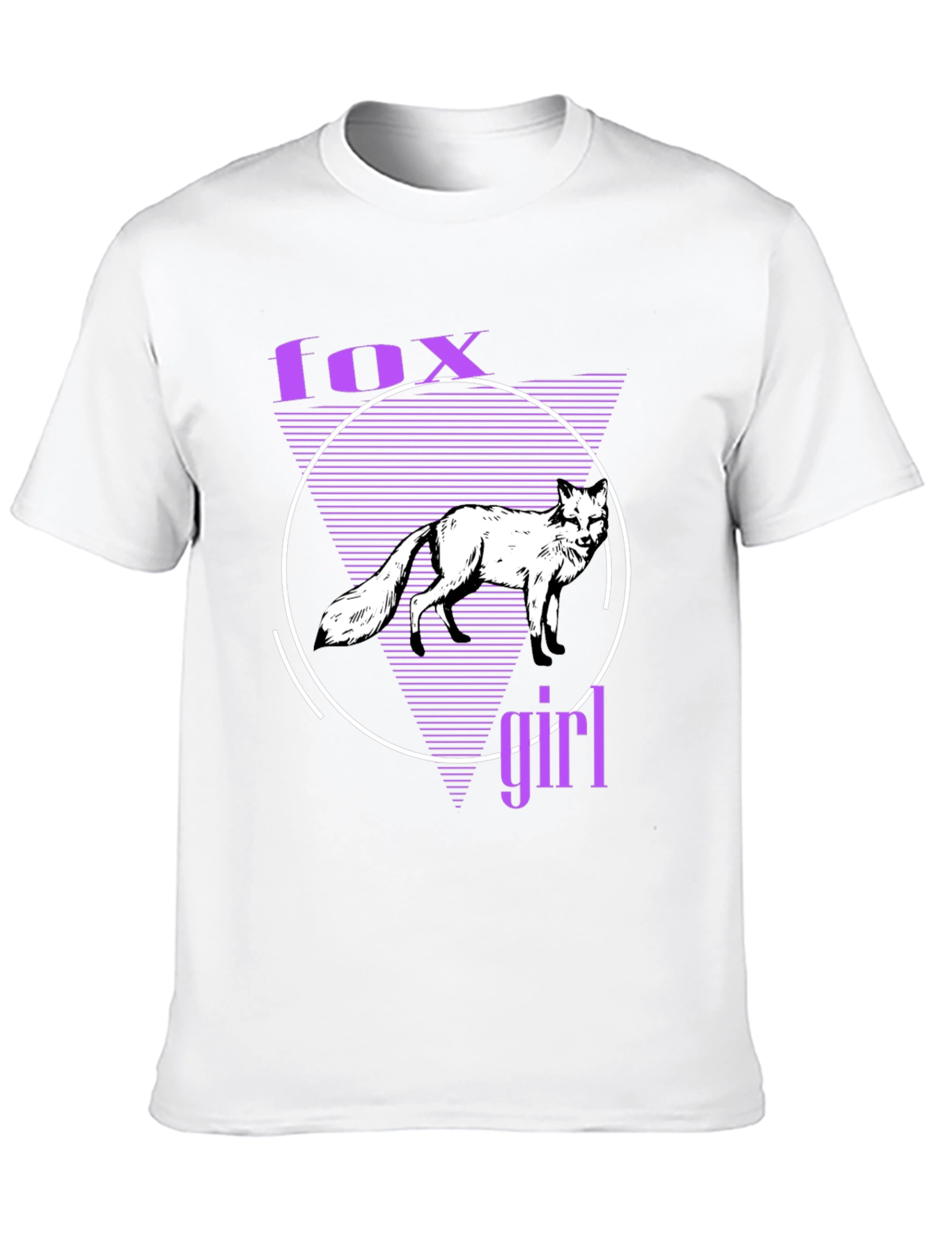 Black Fox Girl Graphic Tee - Black Cotton T-Shirt view 10