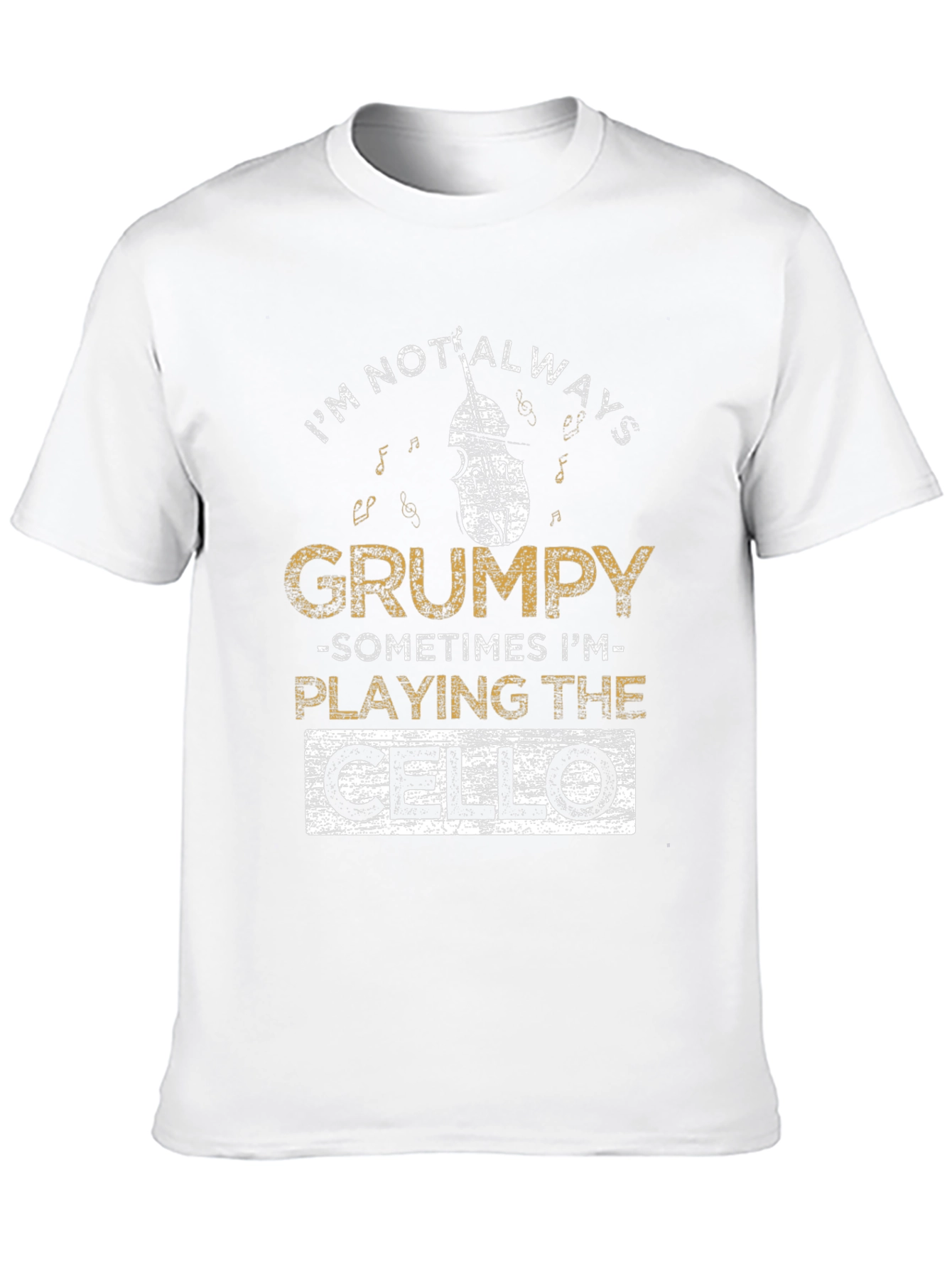 Black Grumpy Cello Player Black T-Shirt view 10