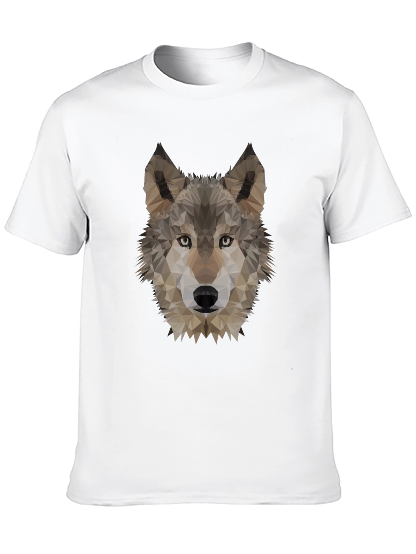 Black Geometric Wolf Head Graphic Tee - Black view 10