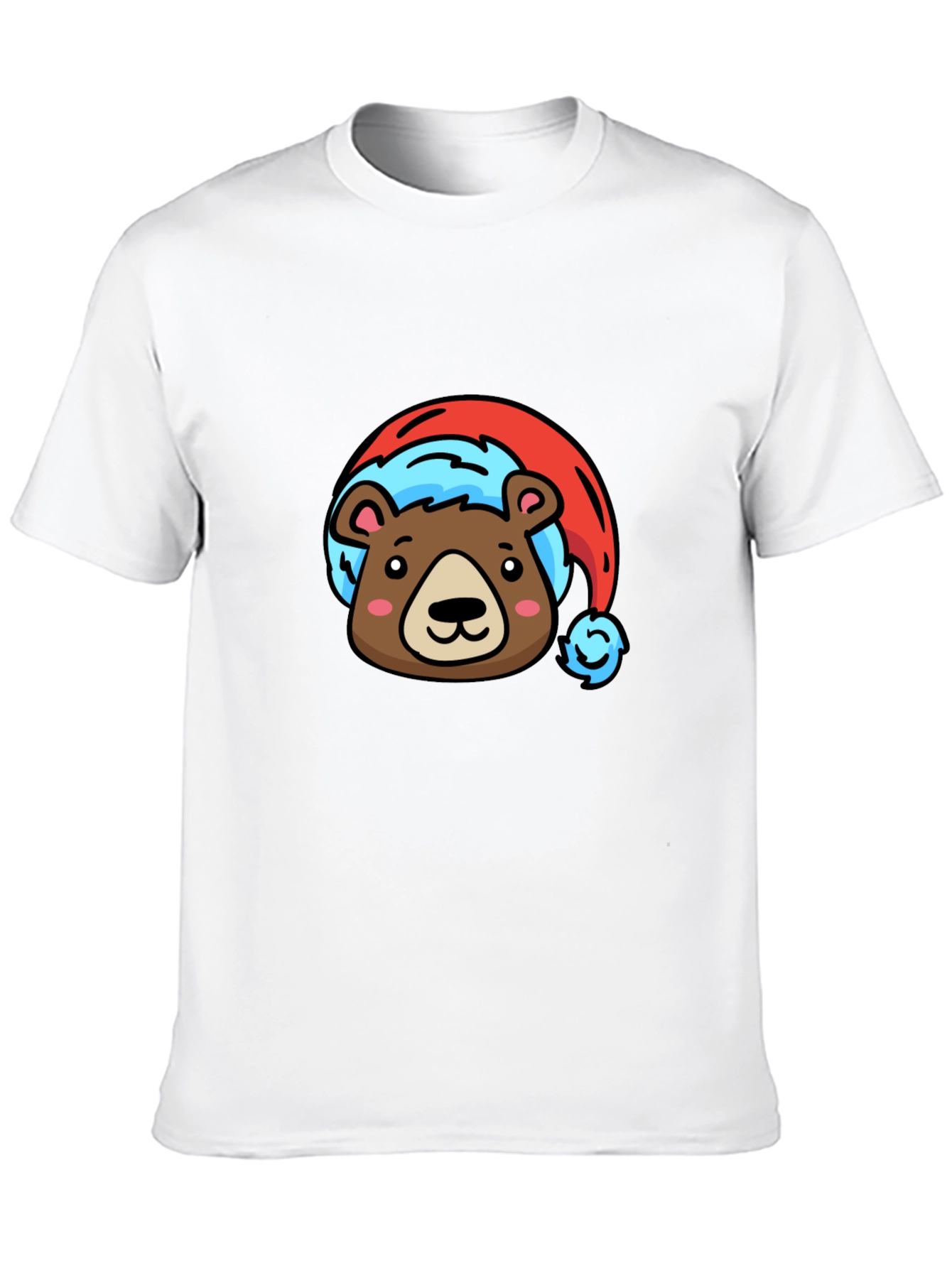 Black Bear Santa Hat Black T-Shirt view 10