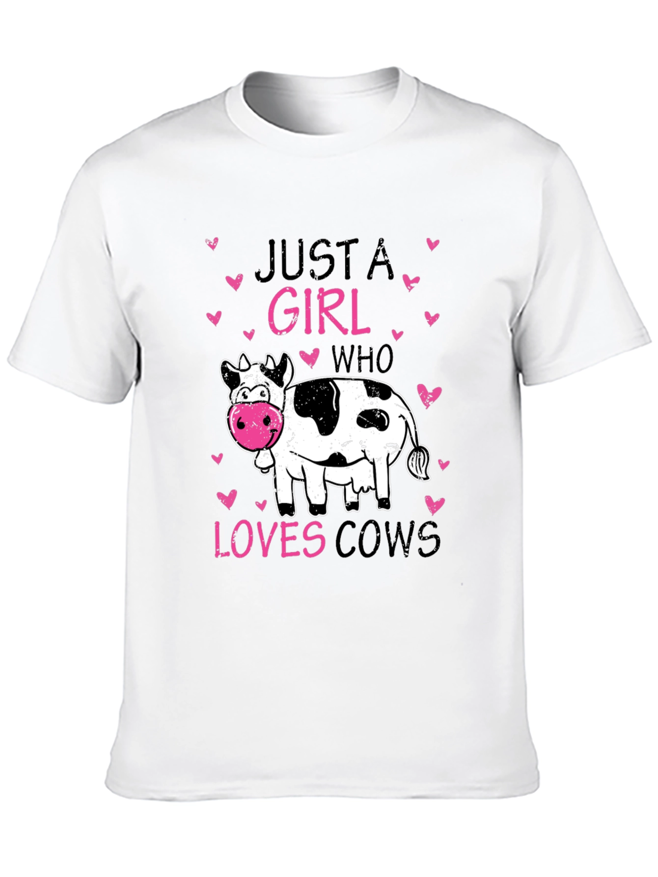 Black Just A Girl Who Loves Cows T-Shirt view 10