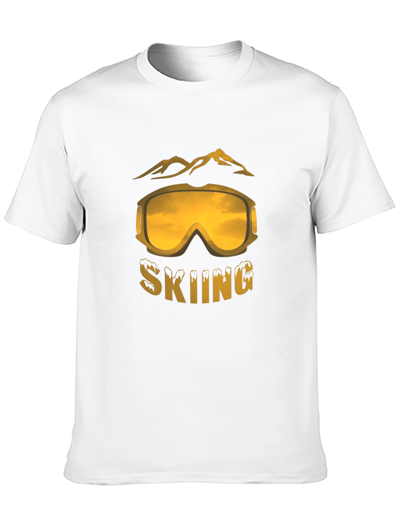 Black Skiing Graphic Tee - Black Cotton Blend T-Shirt view 10