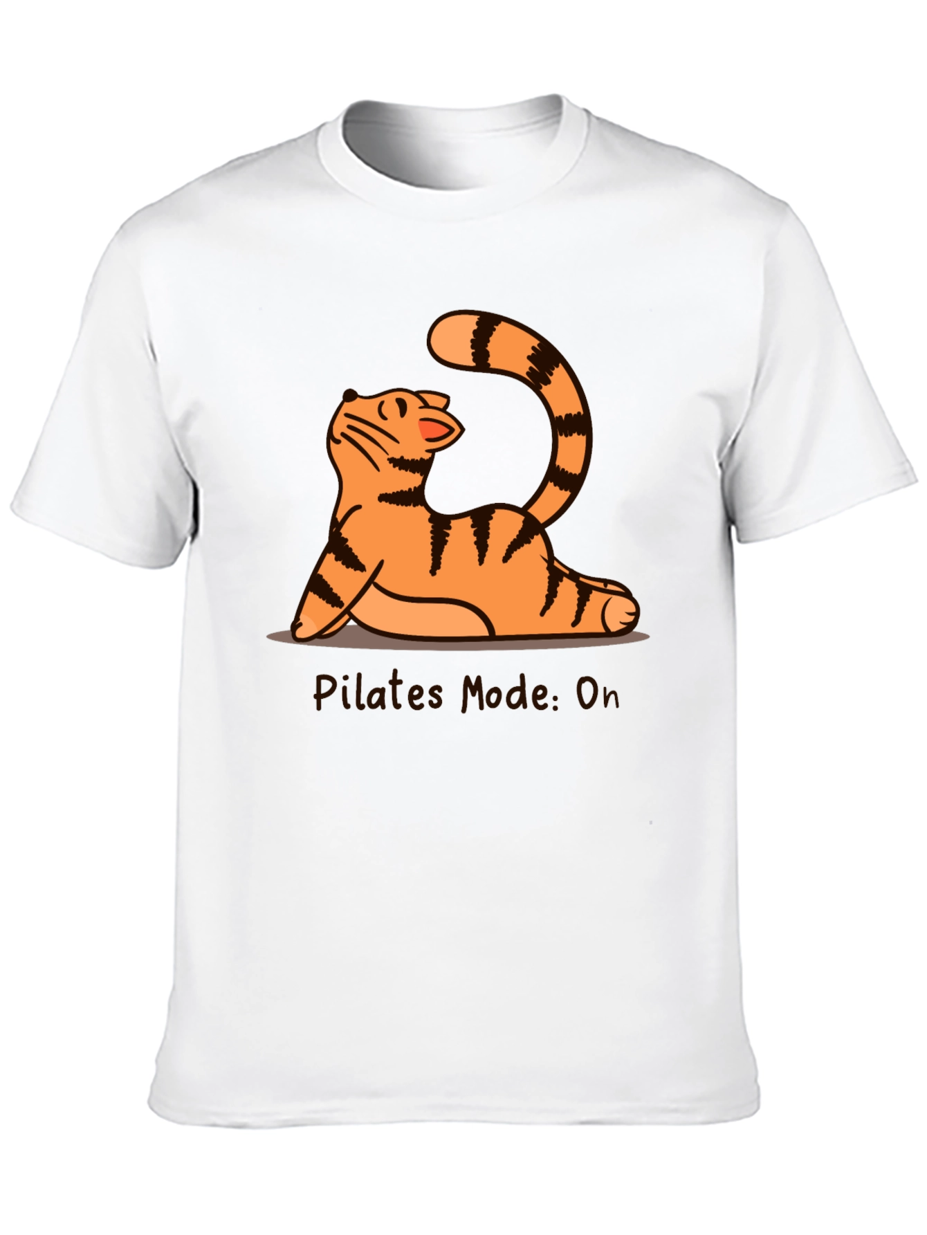 Black Pilates Mode On Cat T-Shirt view 10