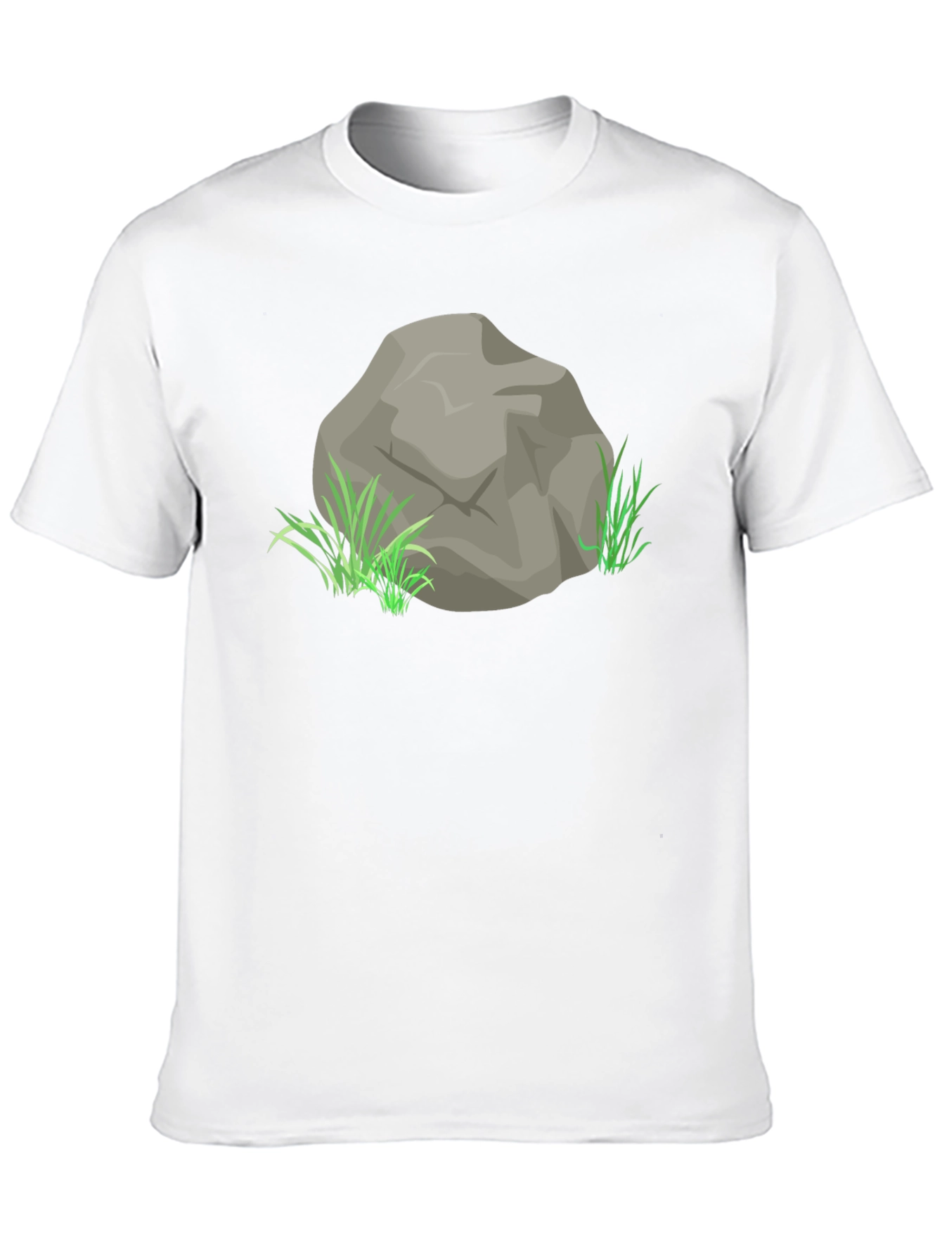 Black Rock and Grass Graphic Tee - Cool Nature Print view 10