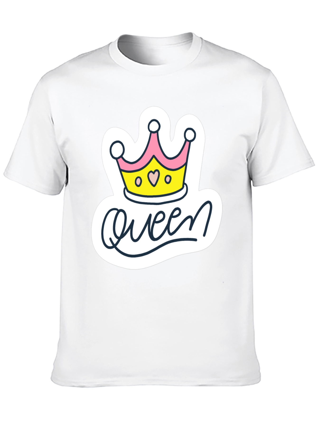 Black Queen Crown Graphic Tee - Black Cotton Casual T-Shirt view 10