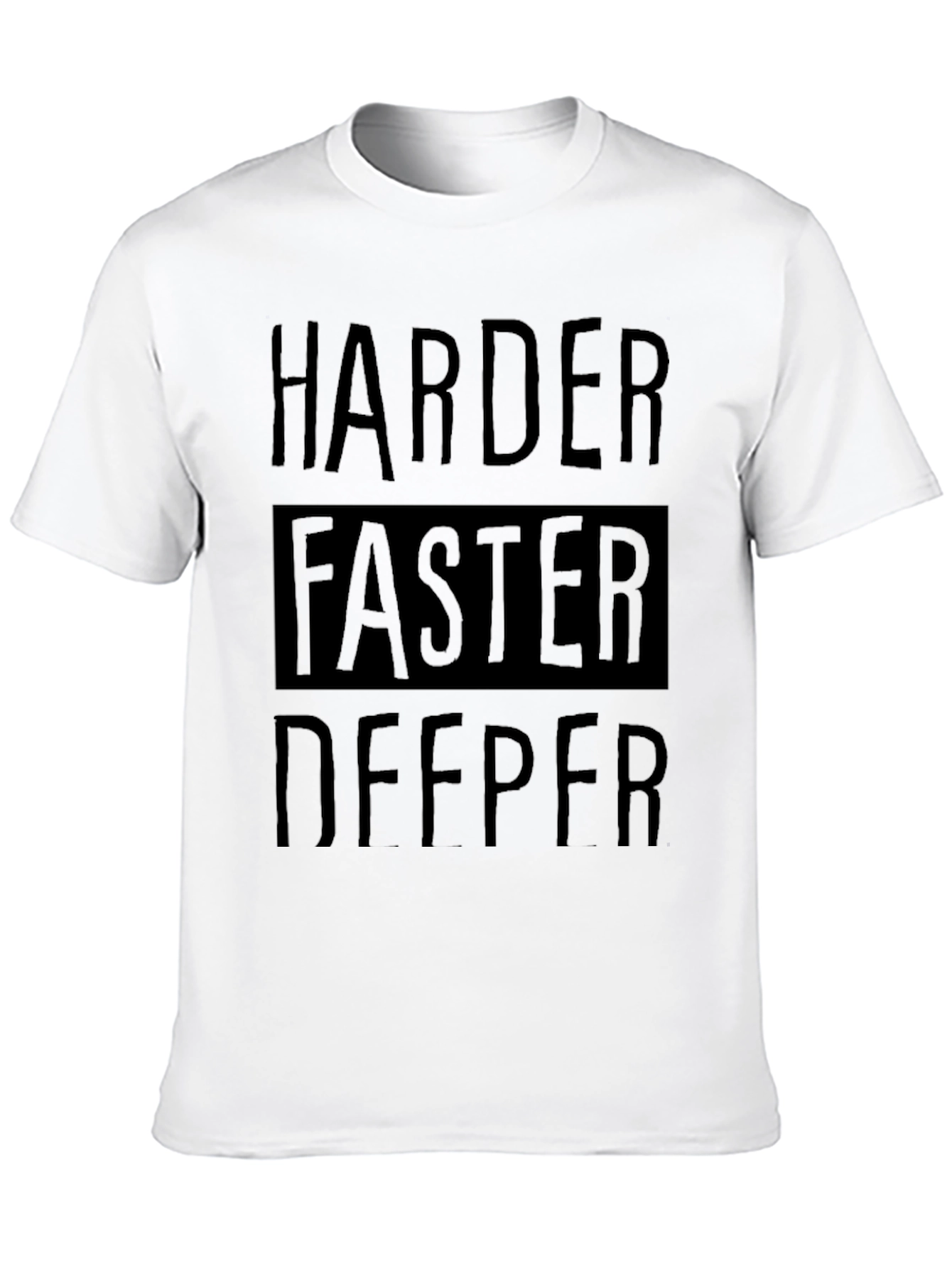 Black Harder Faster Deeper Black Graphic T-Shirt view 10