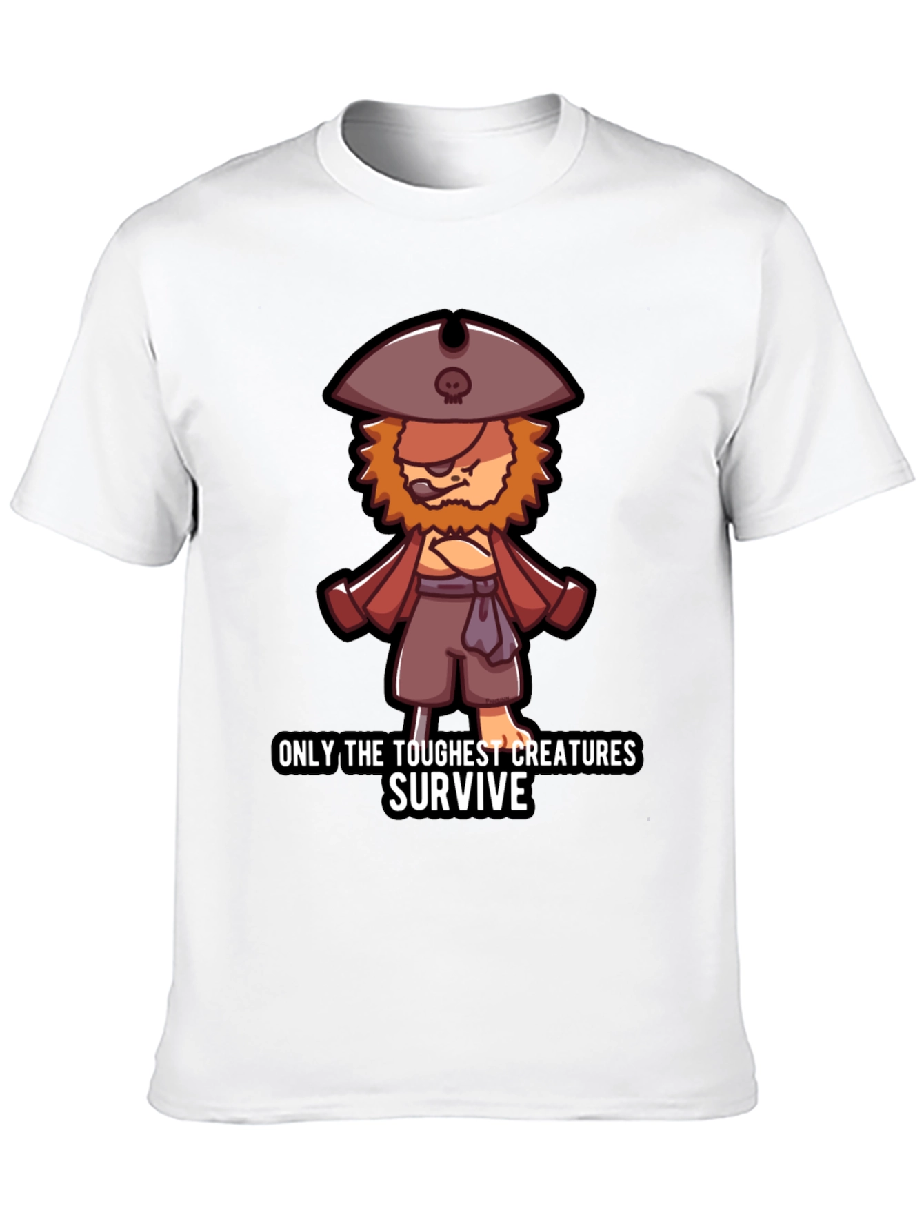 Black Toughest Creatures Pirate Cartoon T-Shirt view 10