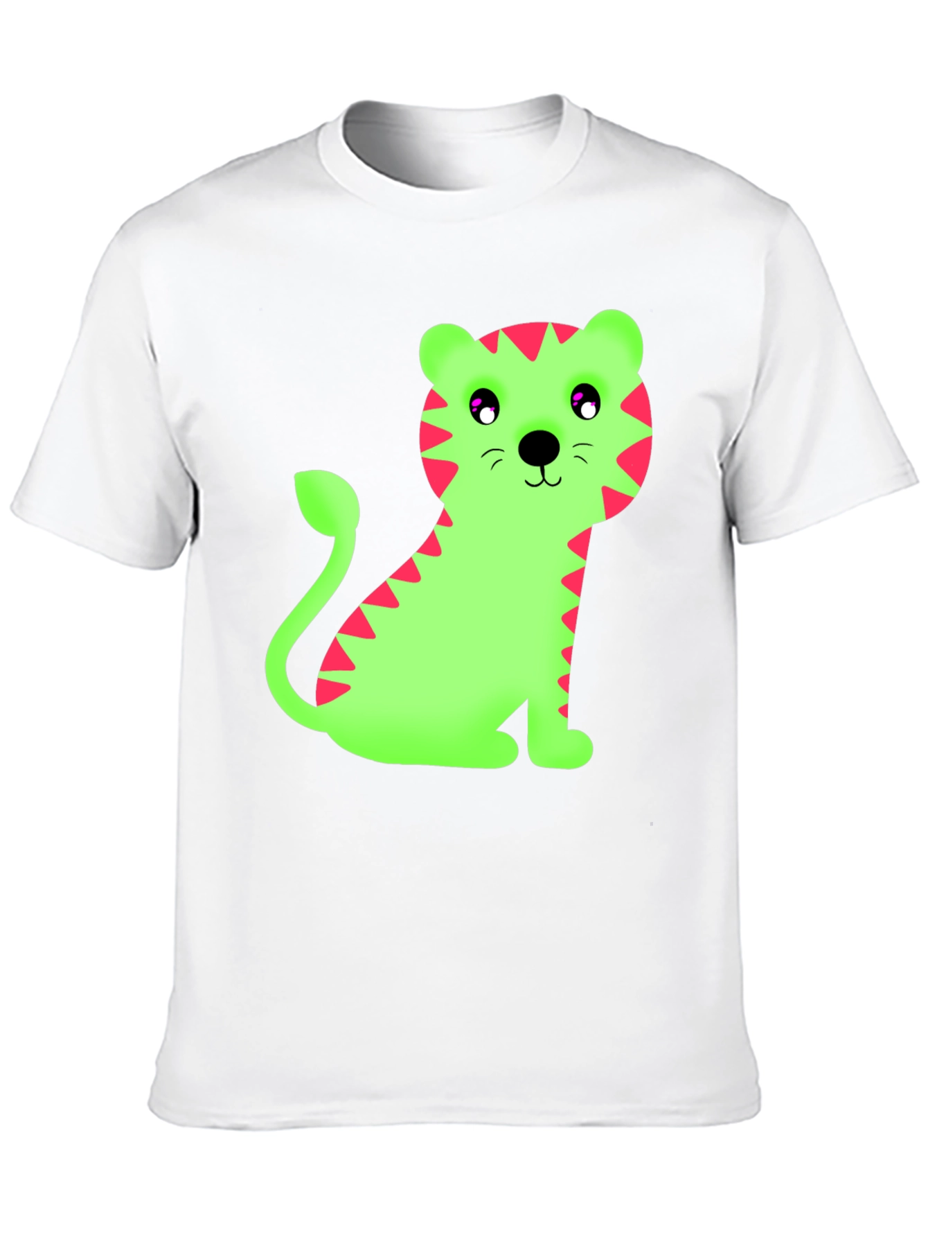 Black Cartoon Tiger Graphic Tee - Fun Black T-Shirt view 10