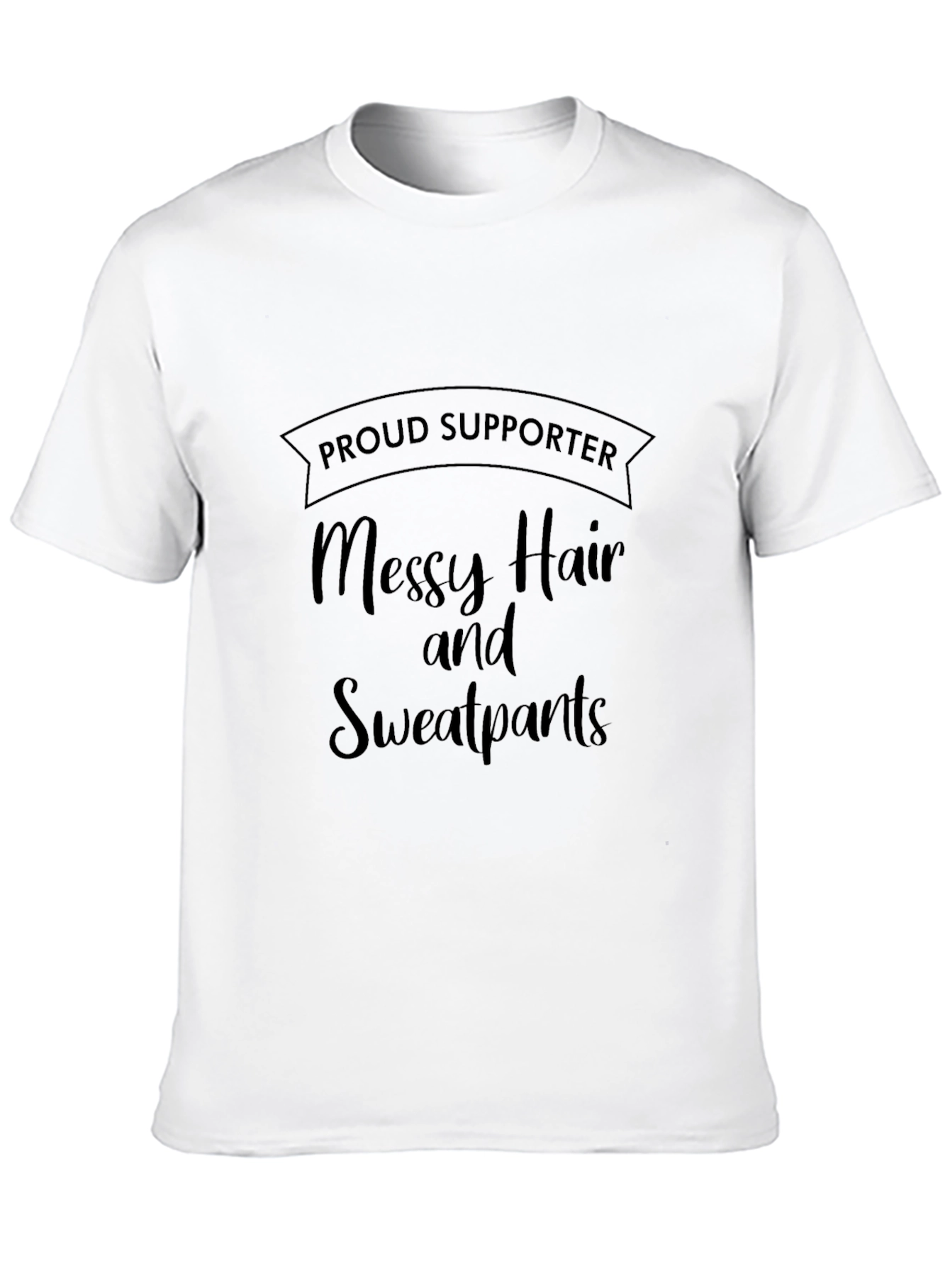 Black Proud Supporter Messy Hair Sweatpants T-Shirt view 10