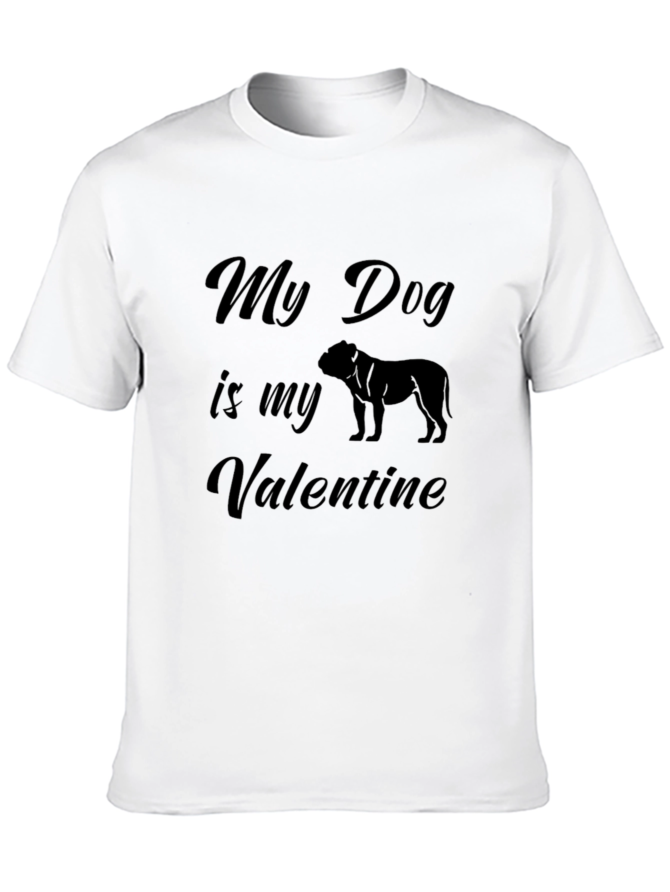 Black My Dog is My Valentine Black T-Shirt view 10