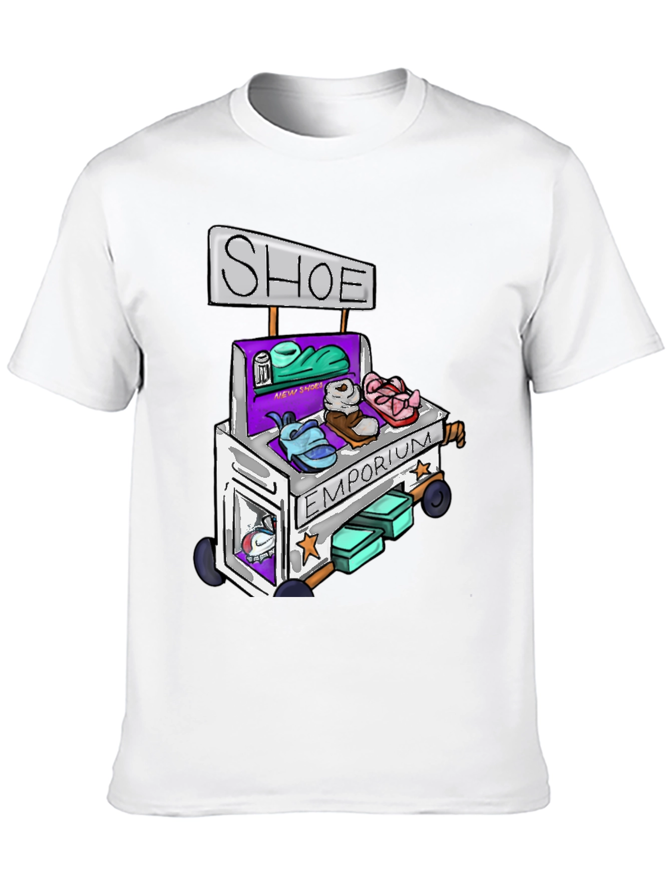 Black Shoe Emporium Tee - Unique Cartoon Design view 10