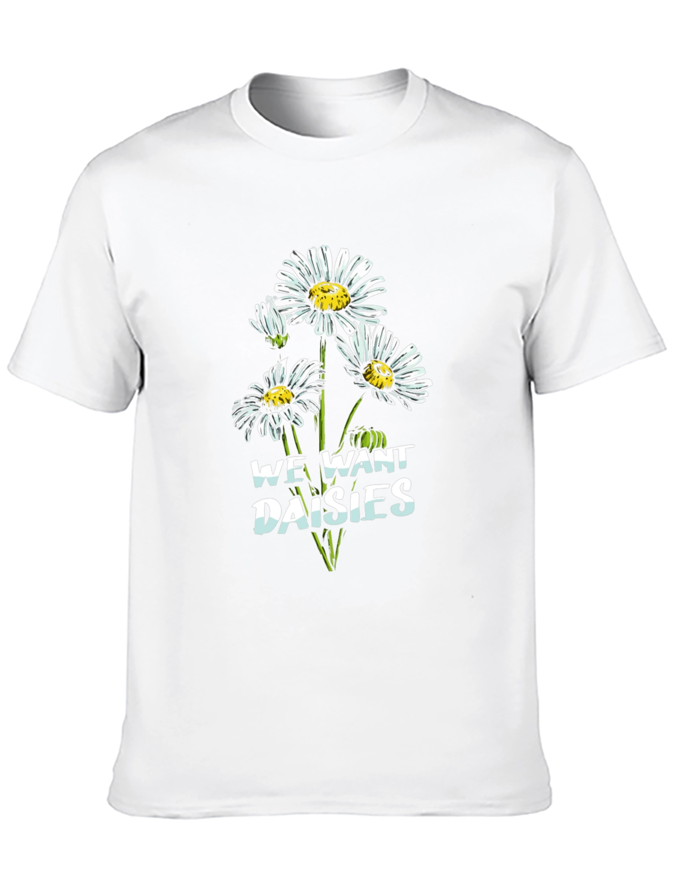 Black We Want Daisies Graphic Tee - Black Cotton T-Shirt view 10