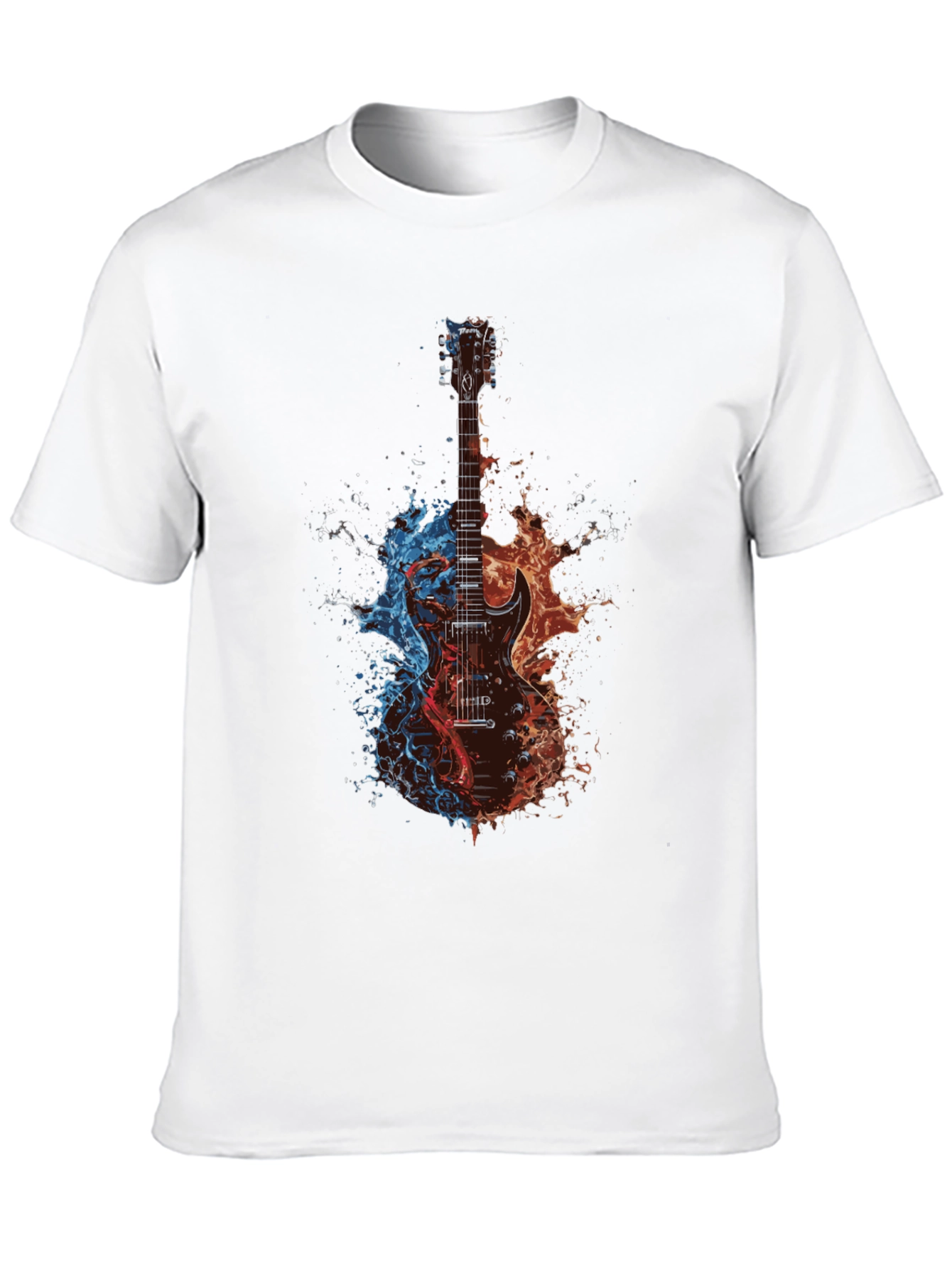 Black Fiery Guitar T-Shirt - Music Lover Tee view 10