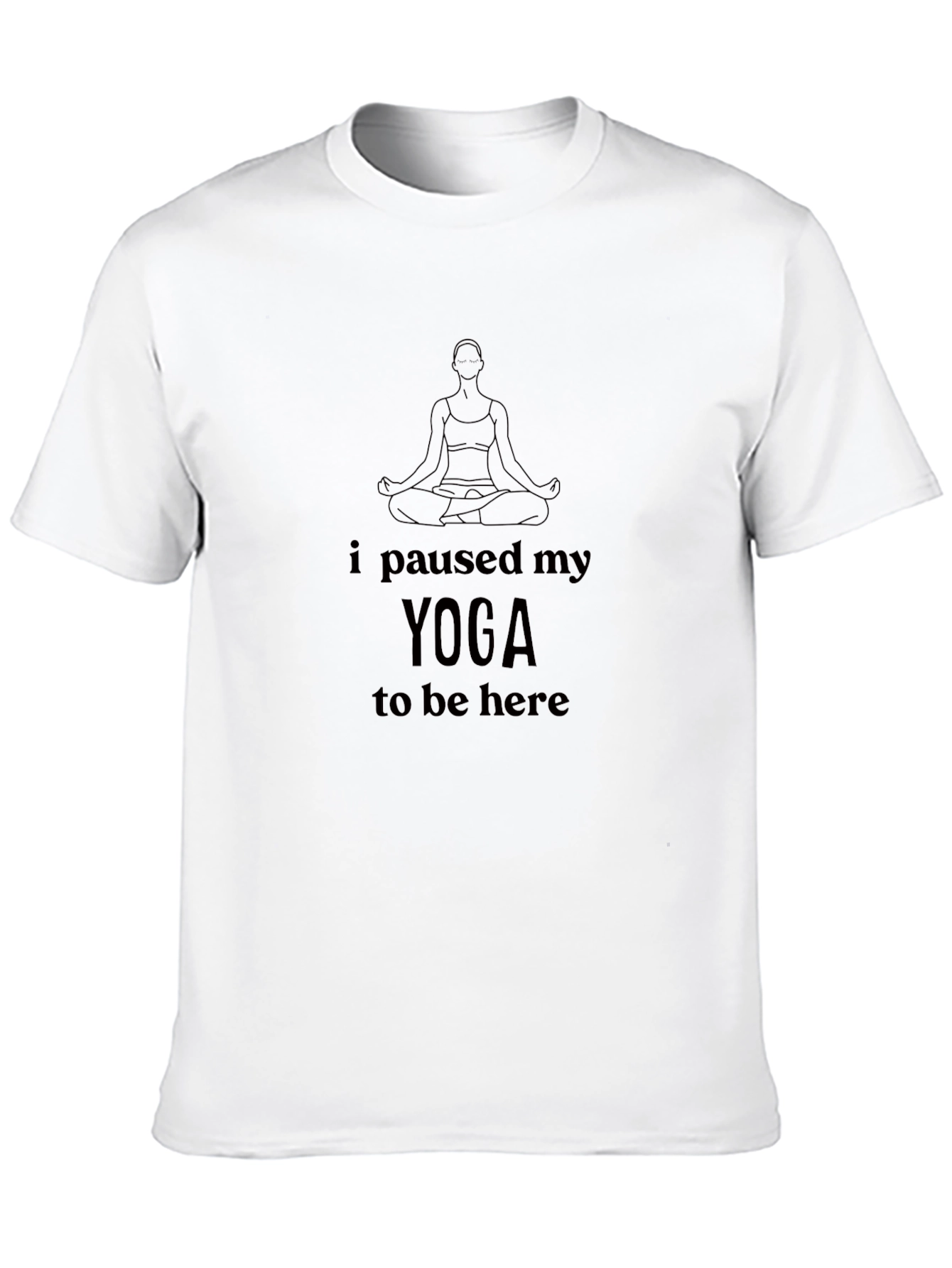 Black Yoga Paused T-Shirt - Relaxed Fit, Soft Cotton Blend view 10