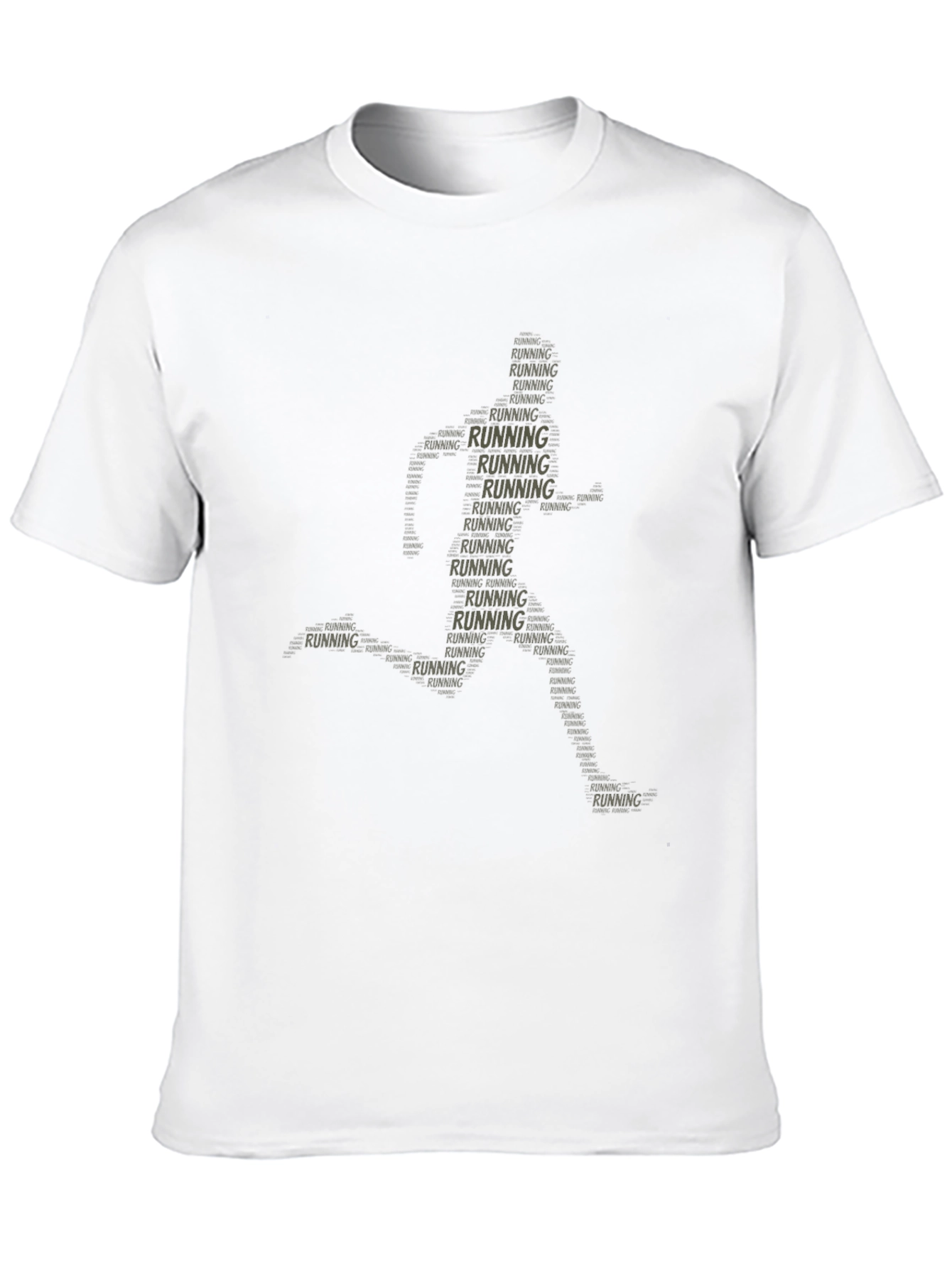 Black Running Word Art T-Shirt view 10