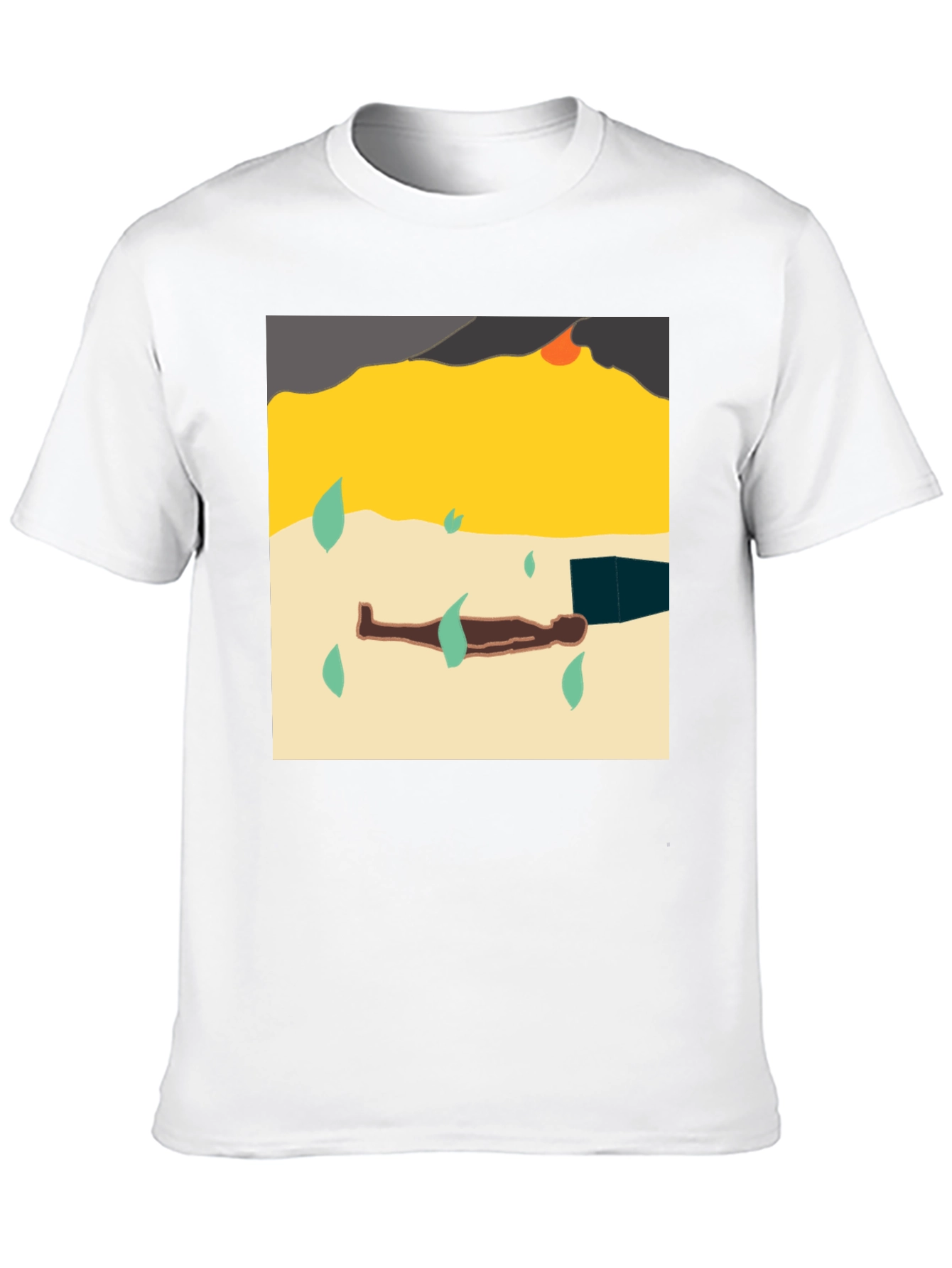 Black Abstract Design Tee - Modern Art T-Shirt view 10