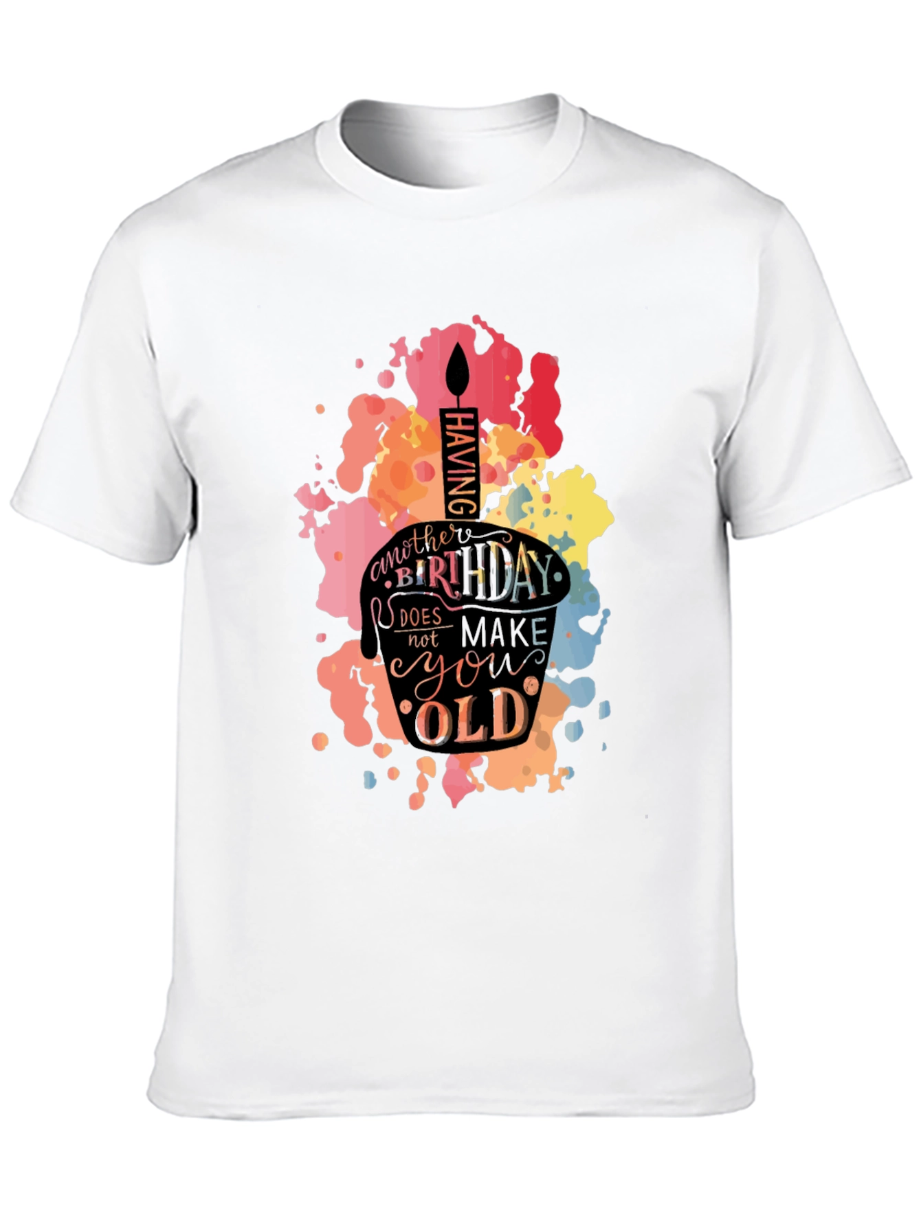 Black Birthday Cake T-Shirt - Unisex Graphic Tee view 10