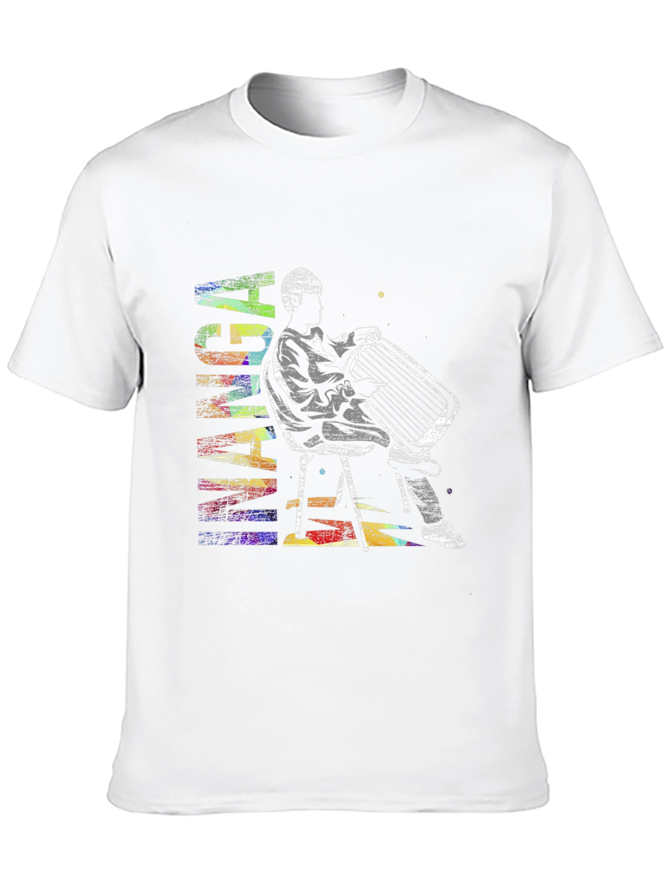 Black Abstract Accordion Player Graphic T-Shirt view 10