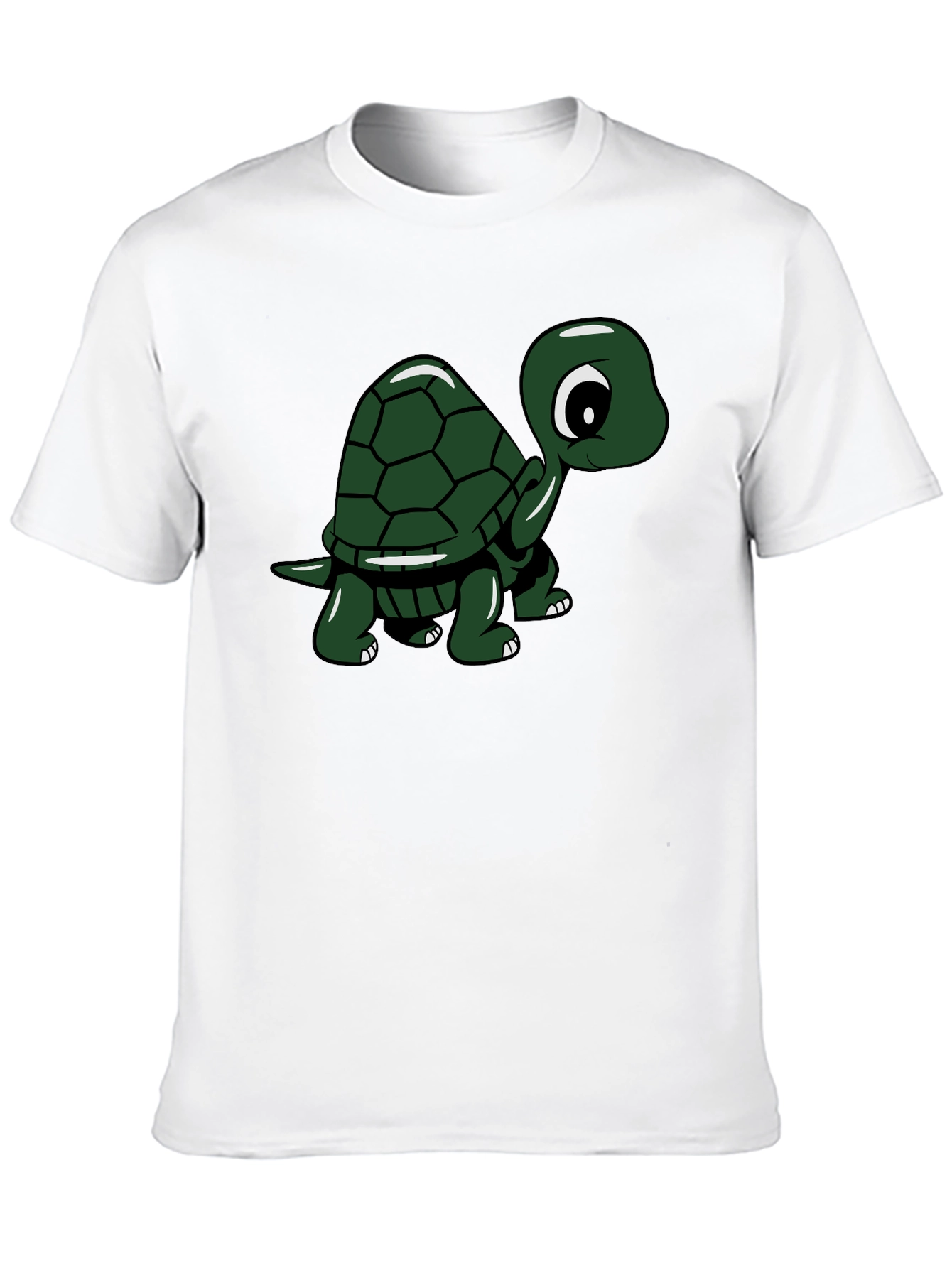 Black Cute Turtle Graphic Tee - Black Cotton T-Shirt view 10