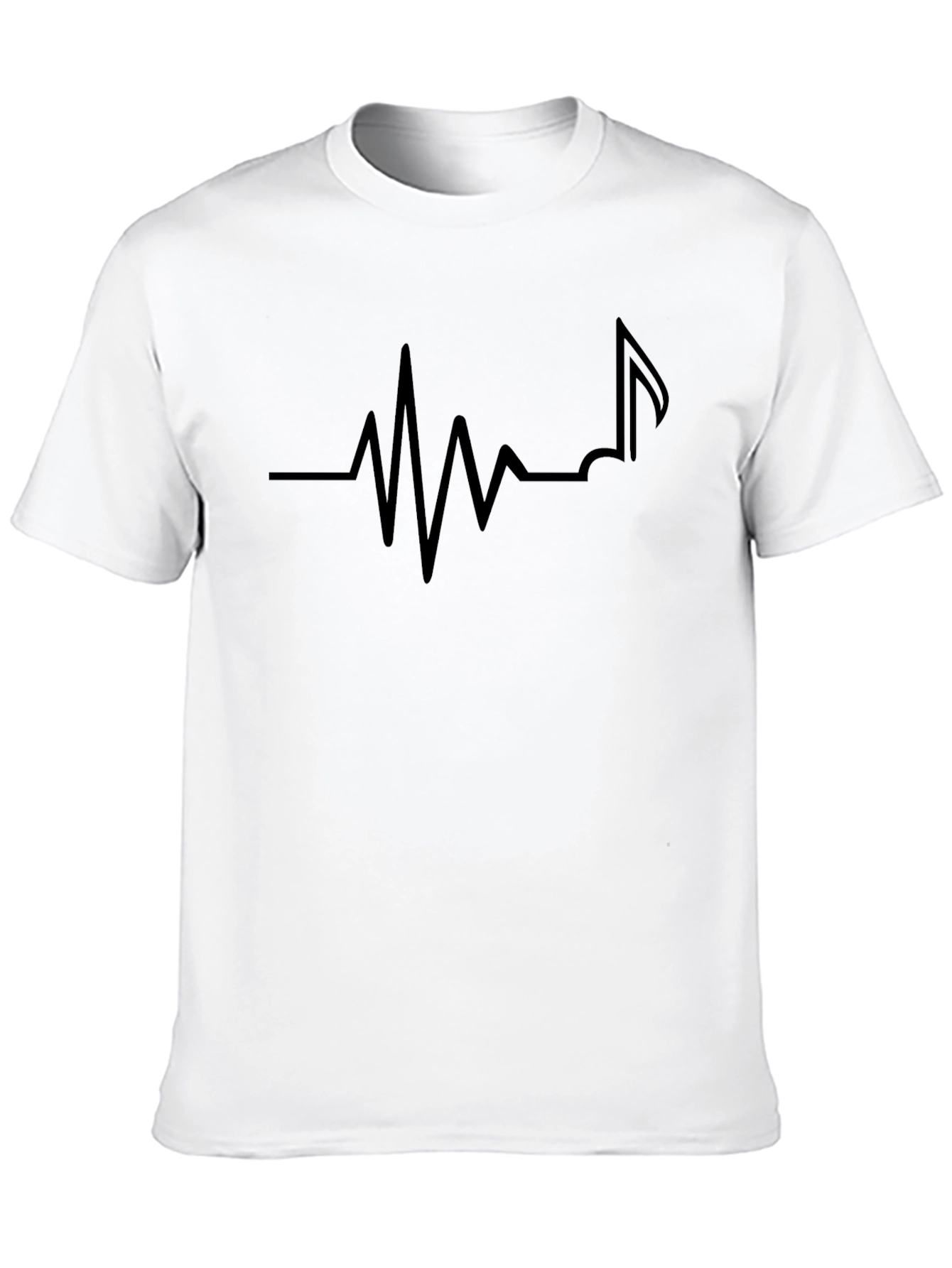 Black Music Note Heartbeat T-Shirt - Black view 10