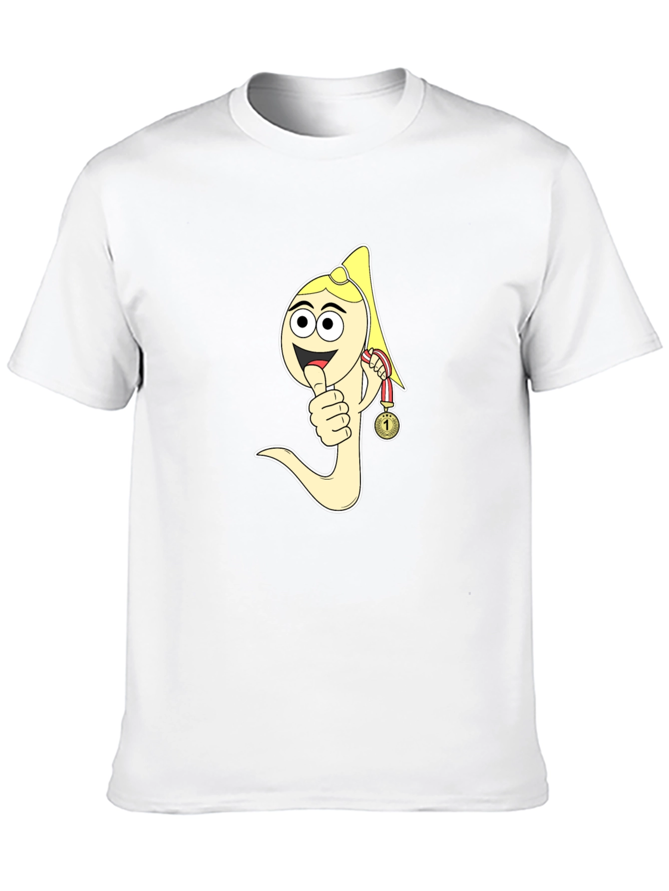 Black Funny Sperm Cartoon Graphic Black T-Shirt view 10