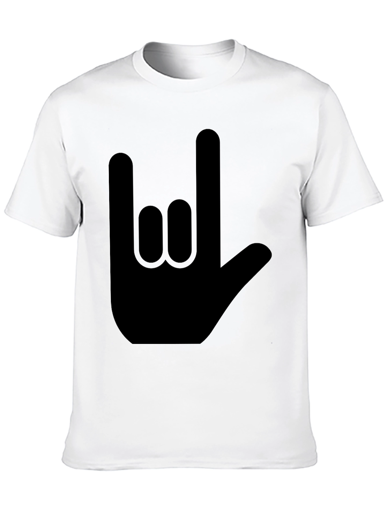 Black Rock On Hand Sign Black T-Shirt view 10