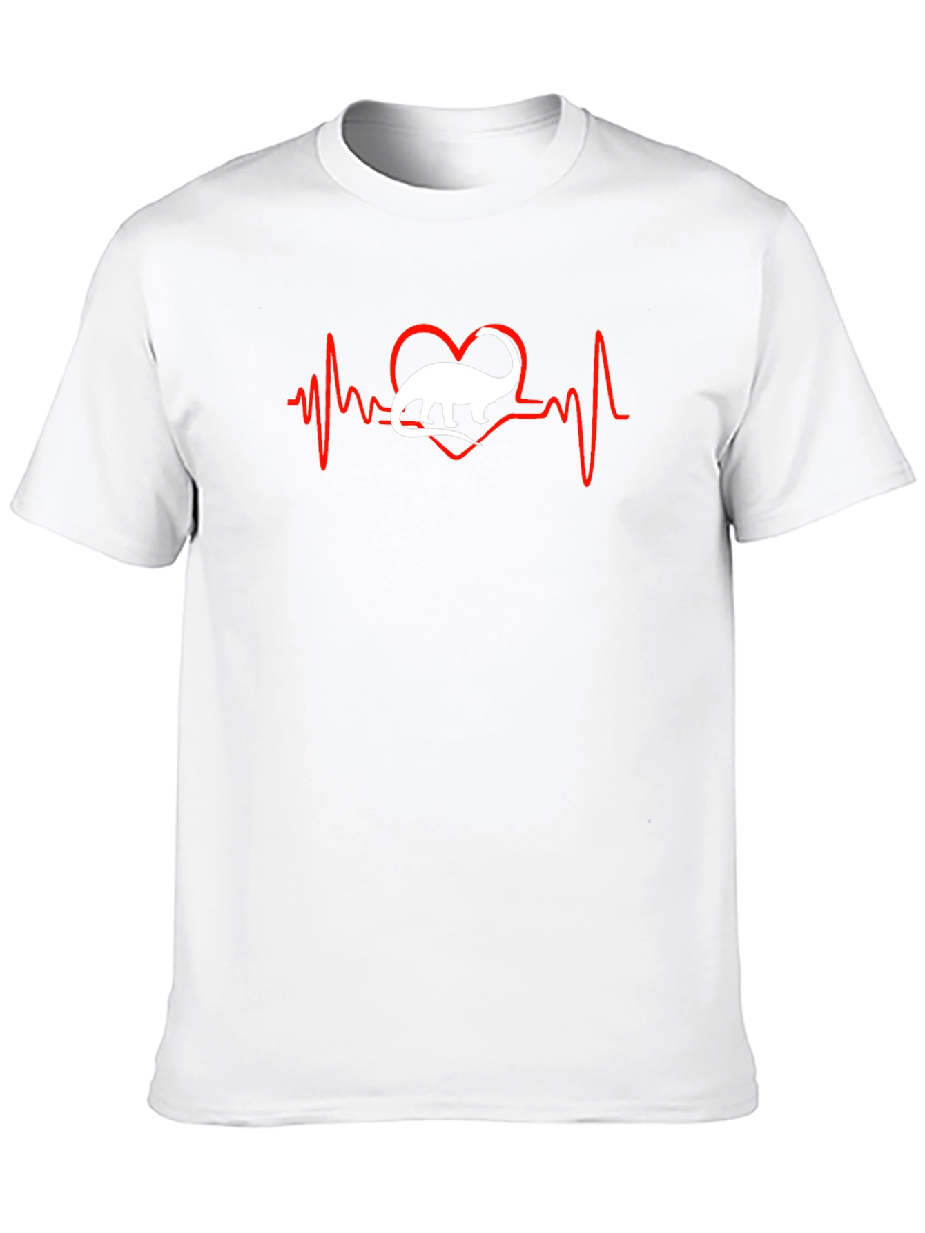 Black Dino Heartbeat T-Shirt - Black Cotton Tee view 10