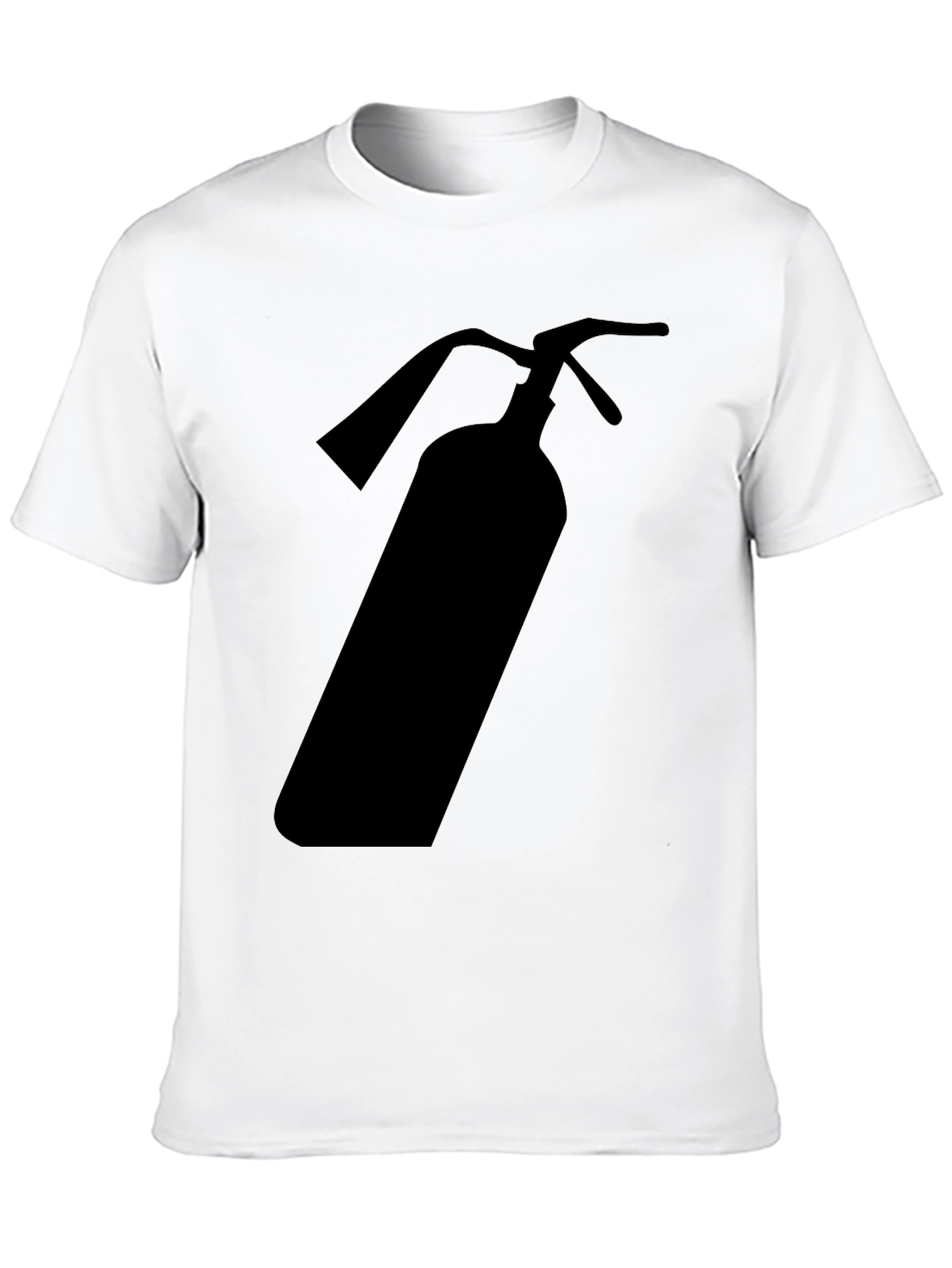 Black Fire Extinguisher Graphic Tee - Black Cotton T-Shirt view 10