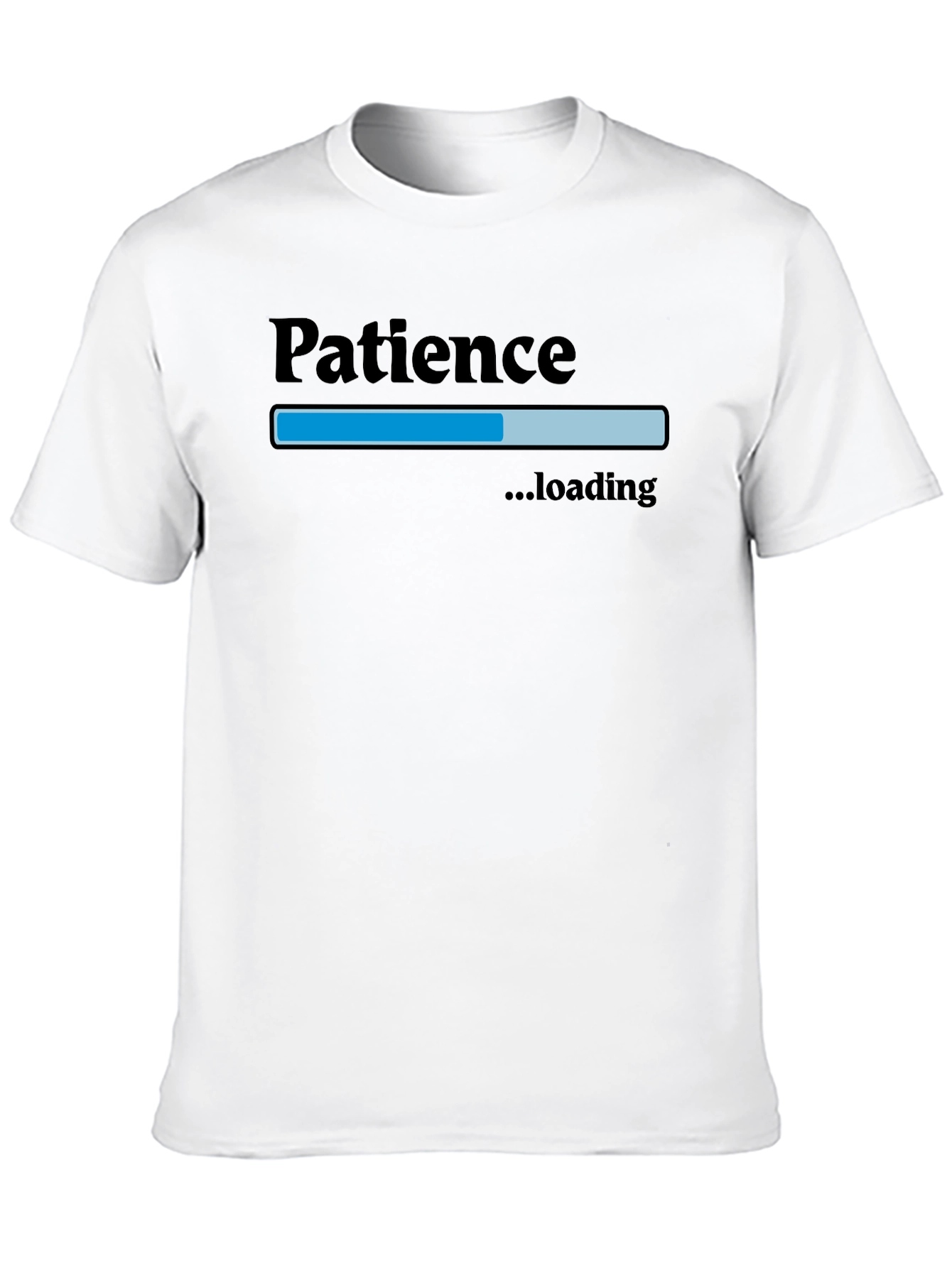 Black Patience Loading Men's Black Graphic T-Shirt view 10