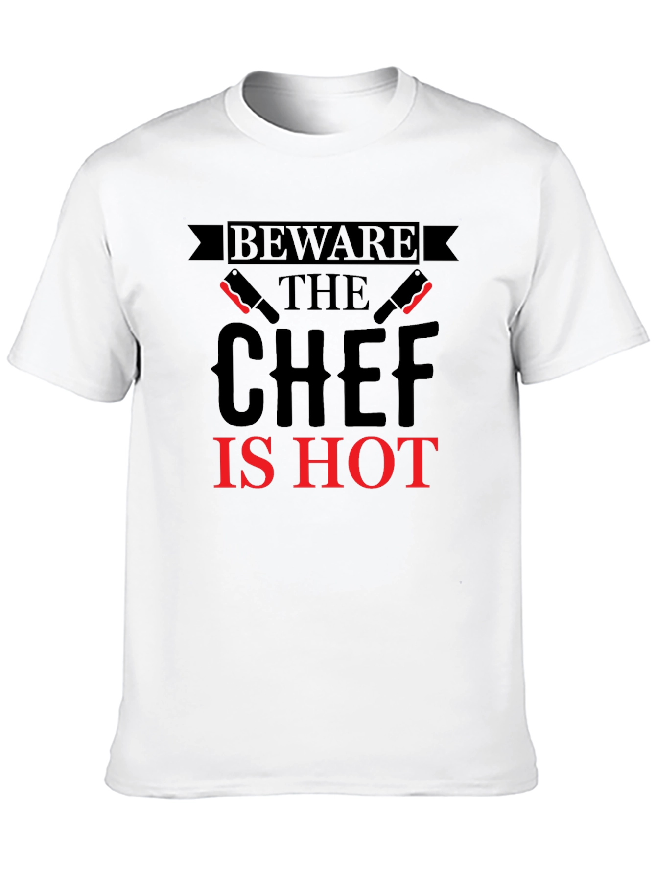 Black Beware The Chef Is Hot T-Shirt - Black view 10
