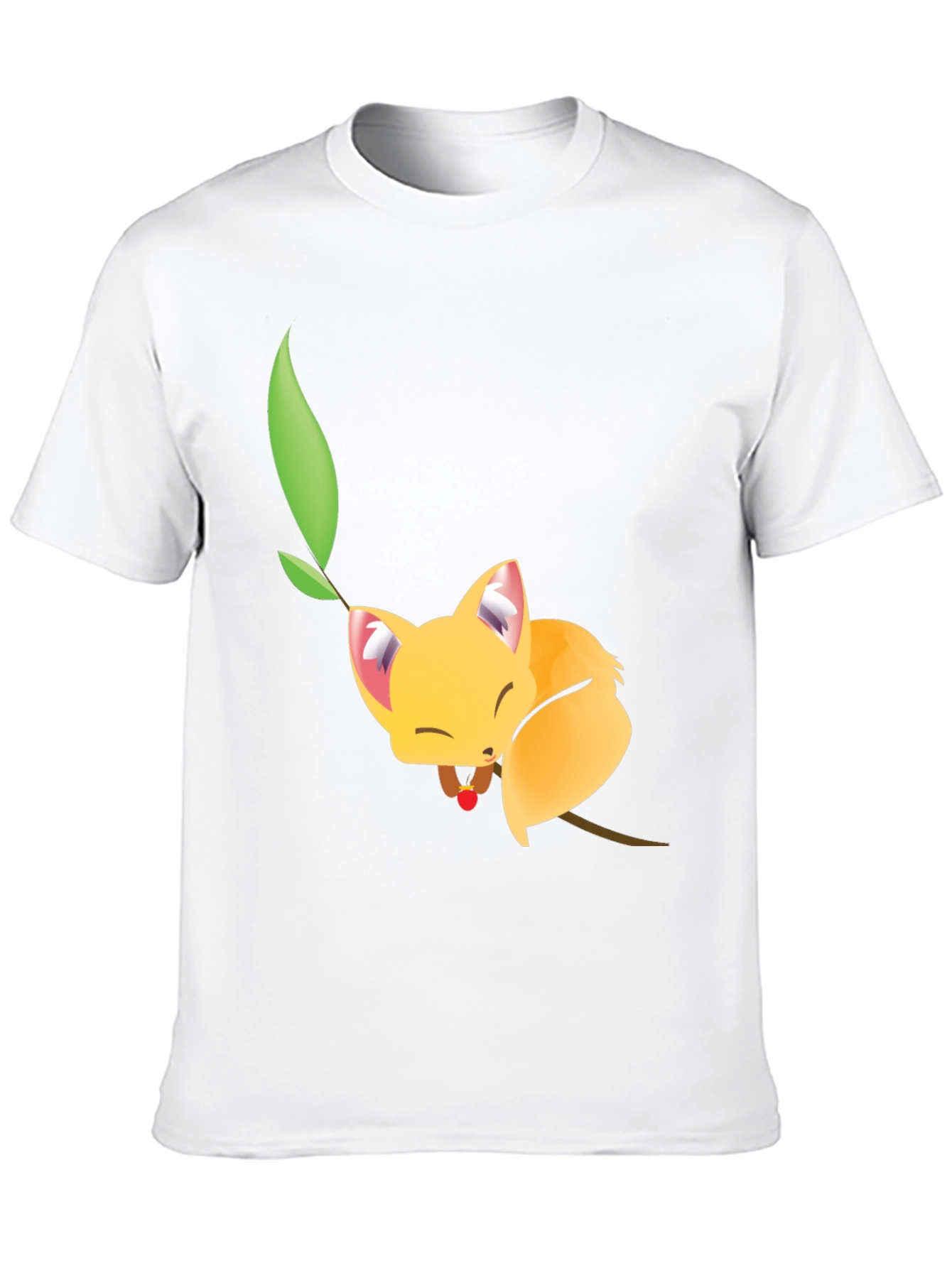 Black Cute Sleeping Fox Tee - Unique Graphic T-Shirt view 10