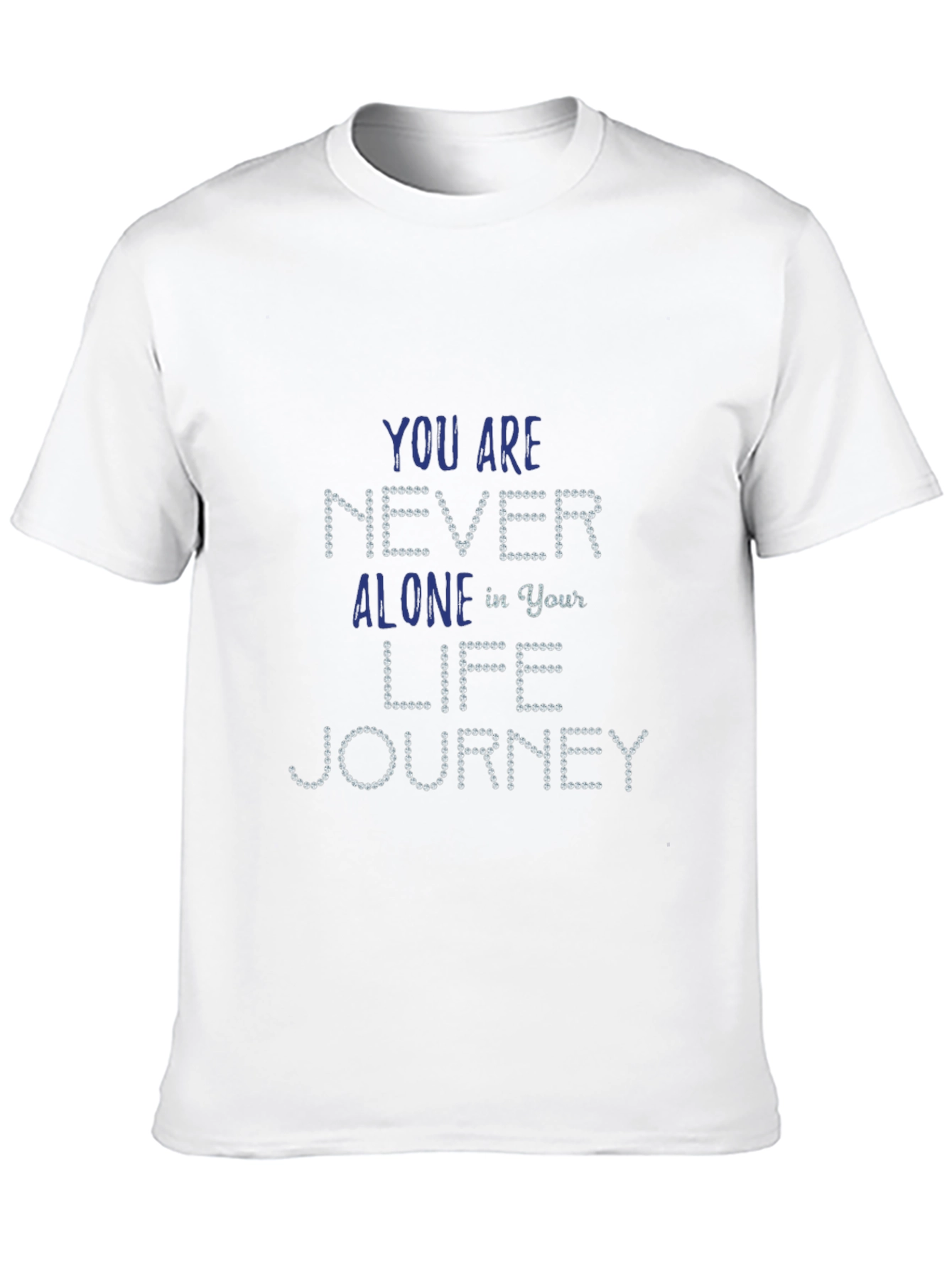 Black Inspirational "Never Alone" Black T-Shirt view 10