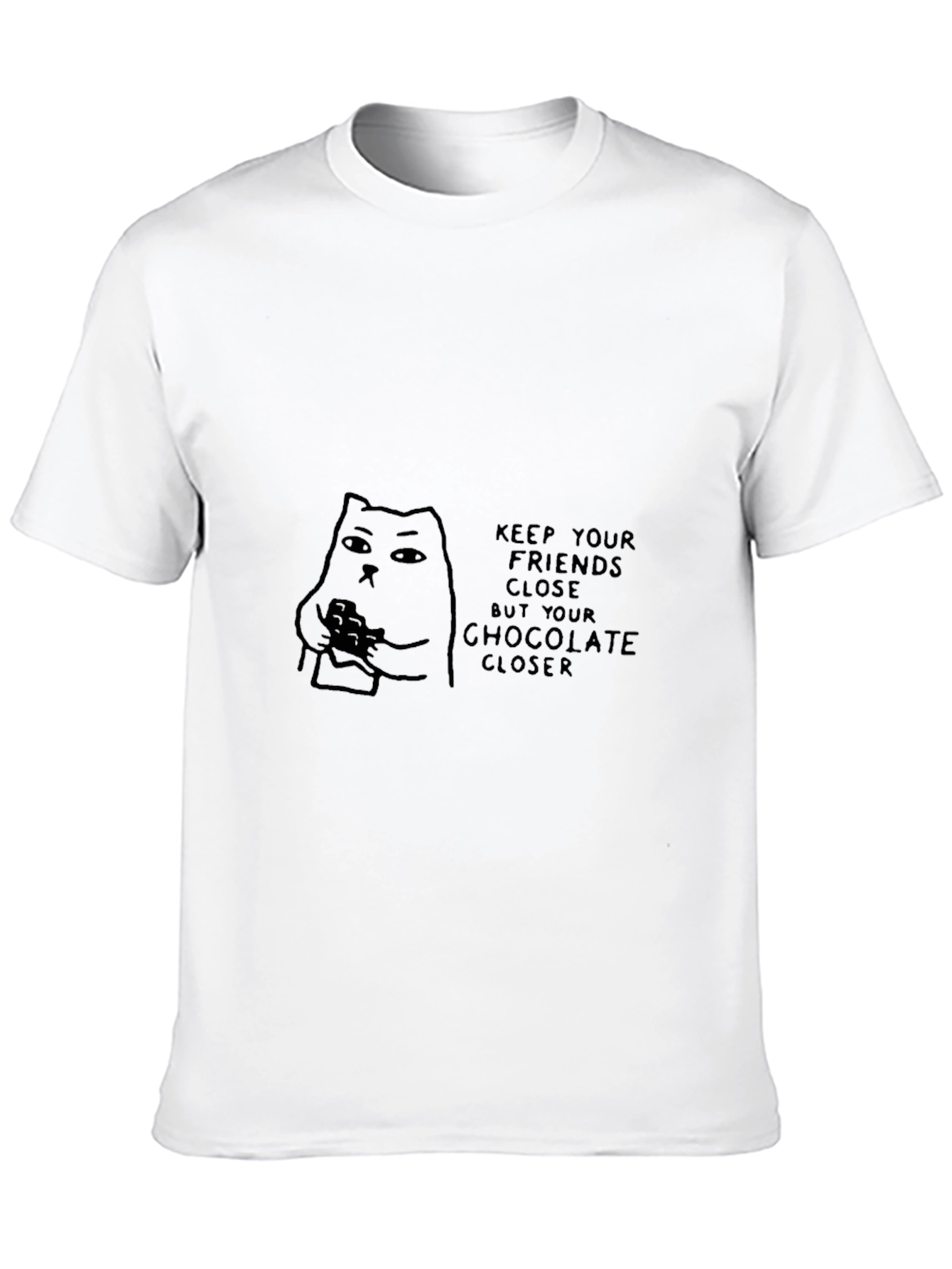 Black Funny Cat & Chocolate T-Shirt view 10