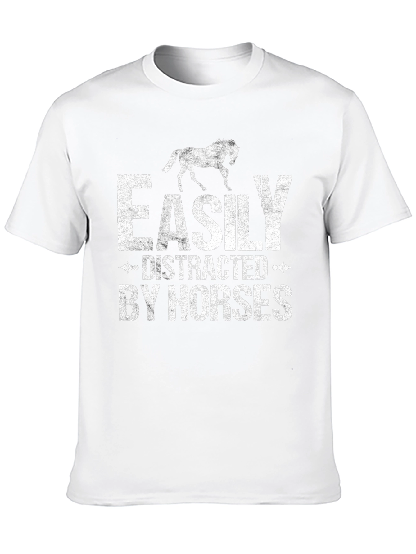 Black Easily Distracted By Horses Graphic T-Shirt view 10