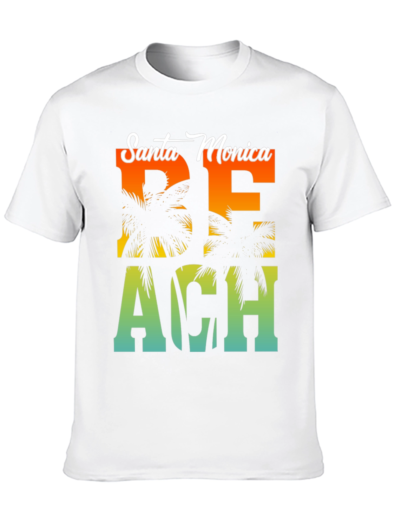 Black Santa Monica Beach Palm Graphic Tee view 10