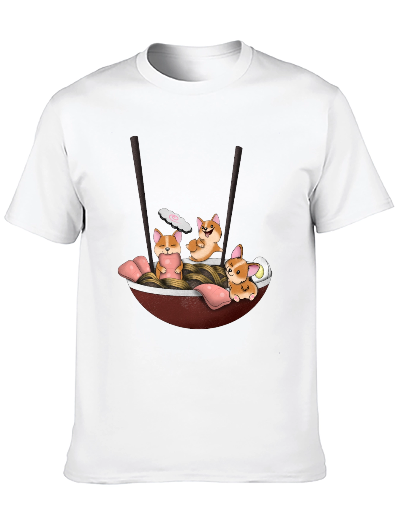 Black Corgi Ramen T-Shirt view 10