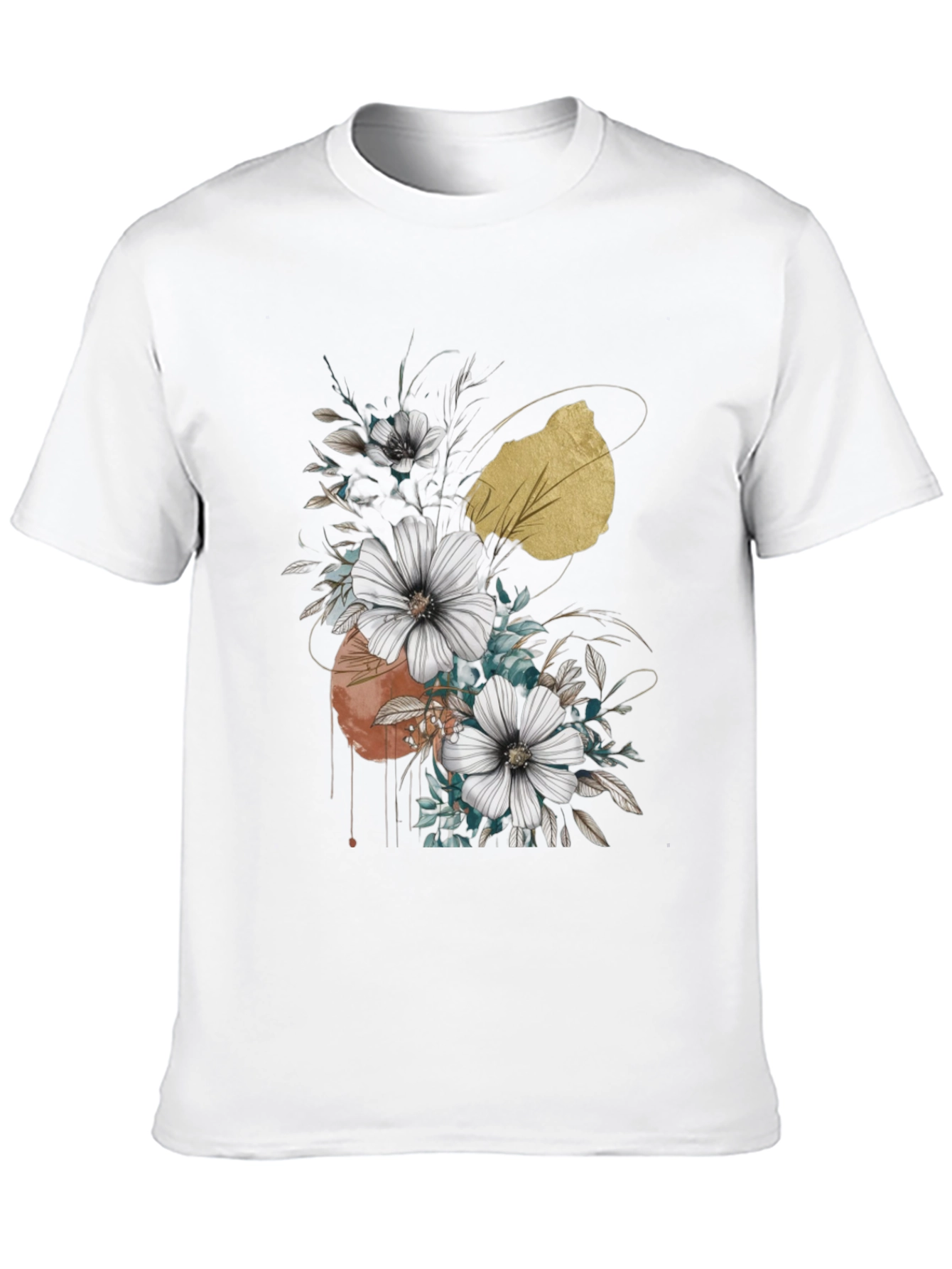 Black Floral Graphic Black T-Shirt view 10