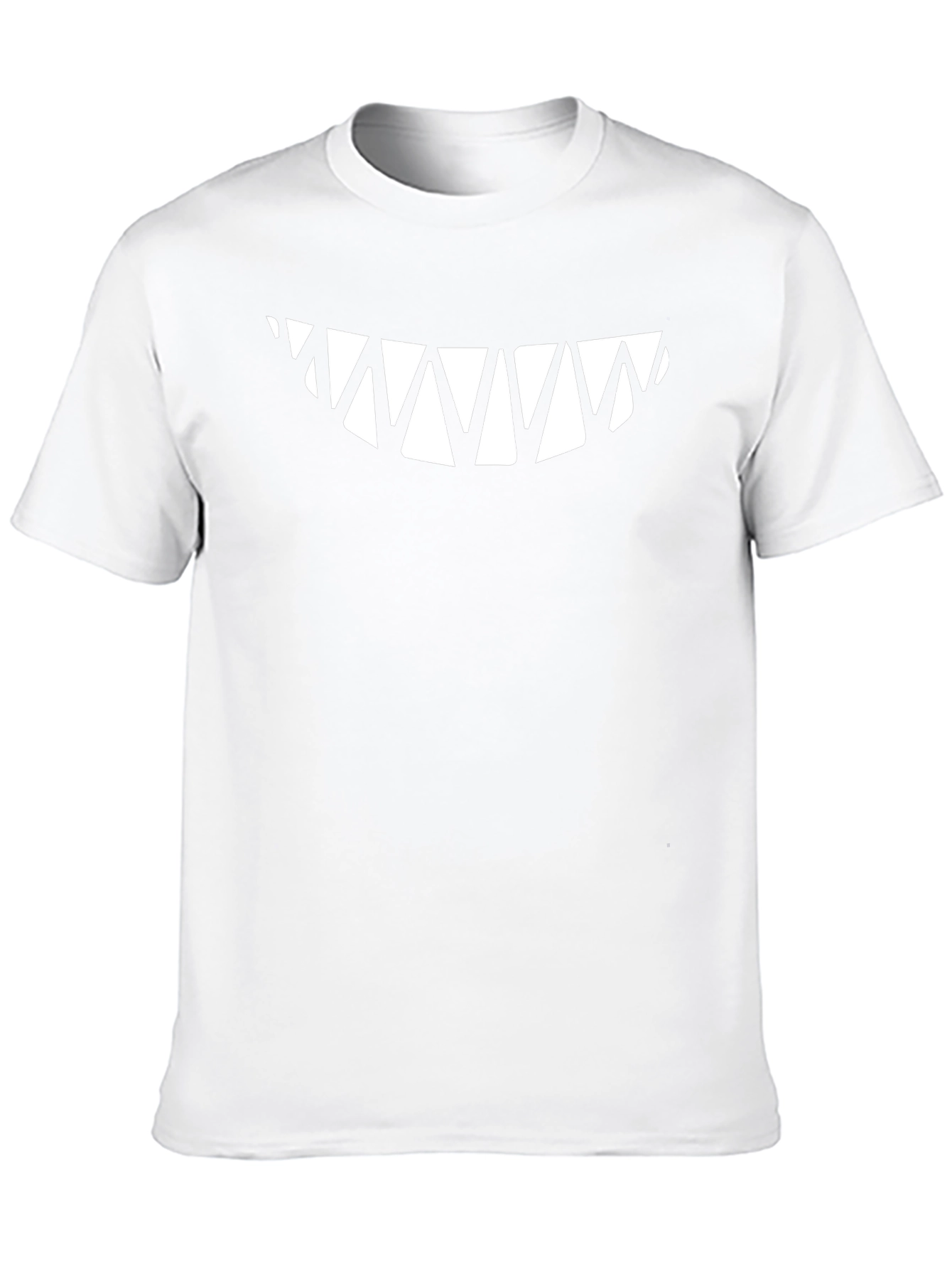 Black Men's Black T-Shirt with Sharp Teeth Graphic view 10