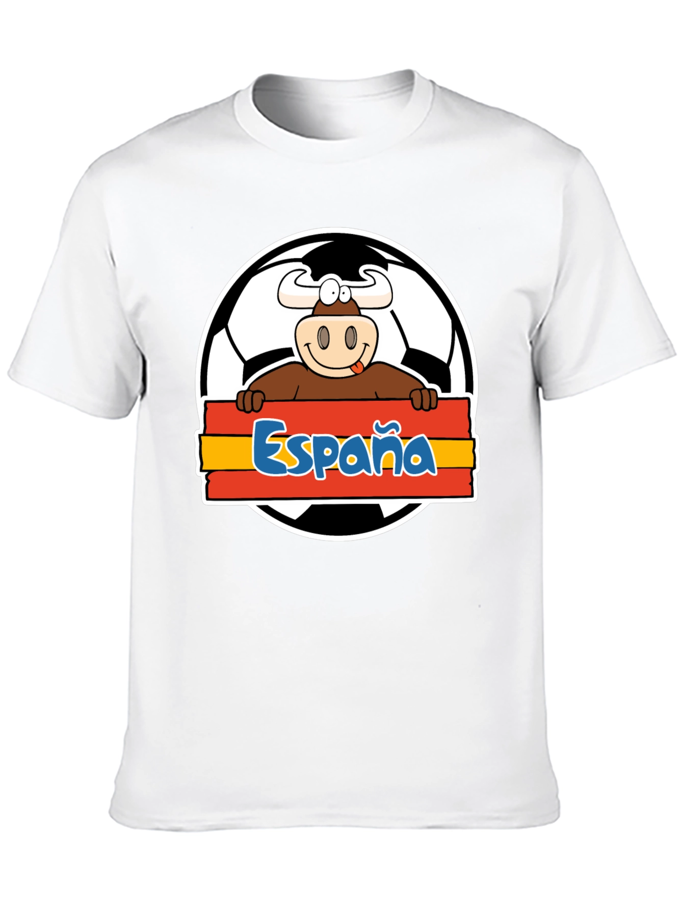 Black Spain Soccer Bull T-Shirt - Viva España Football Tee! view 10