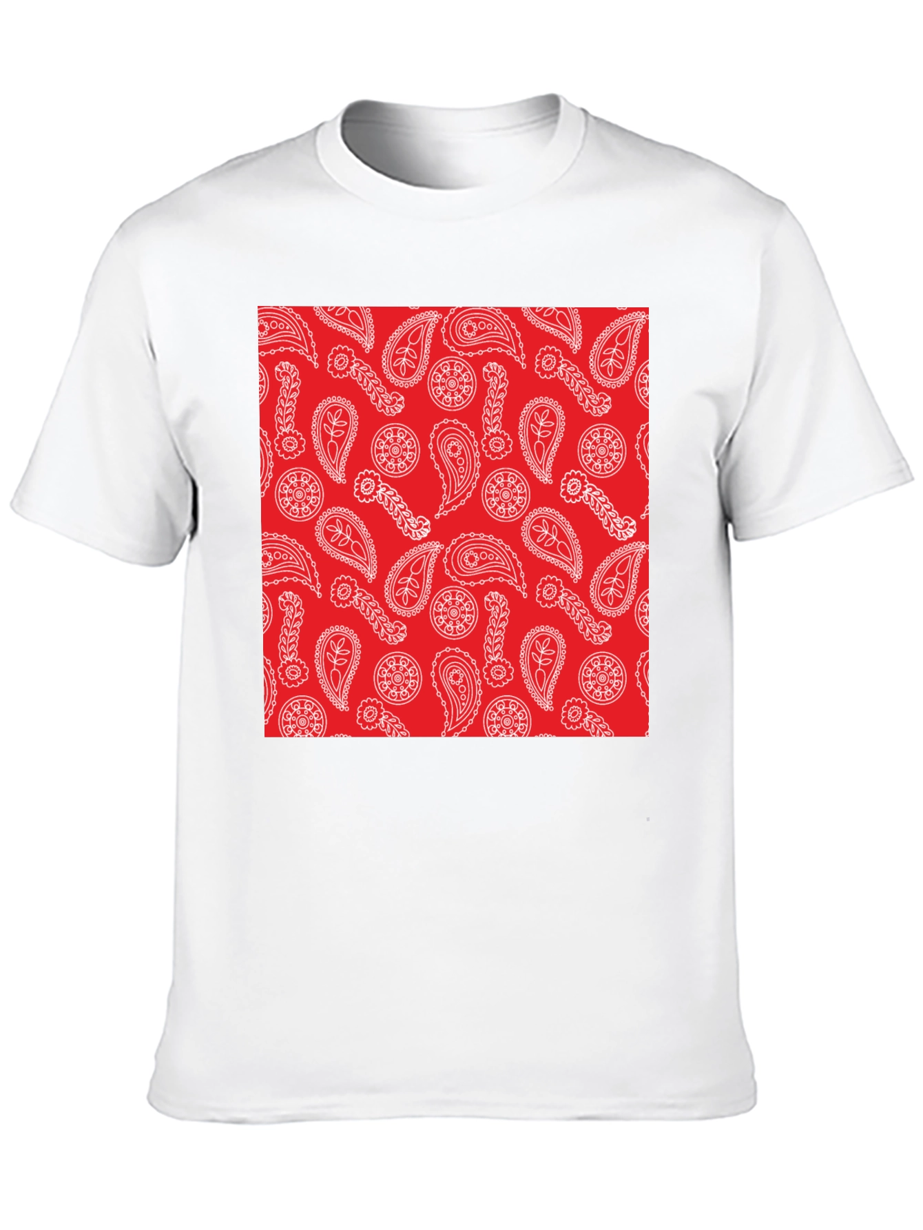 Black Red Paisley Print Black T-Shirt | Casual Style view 10